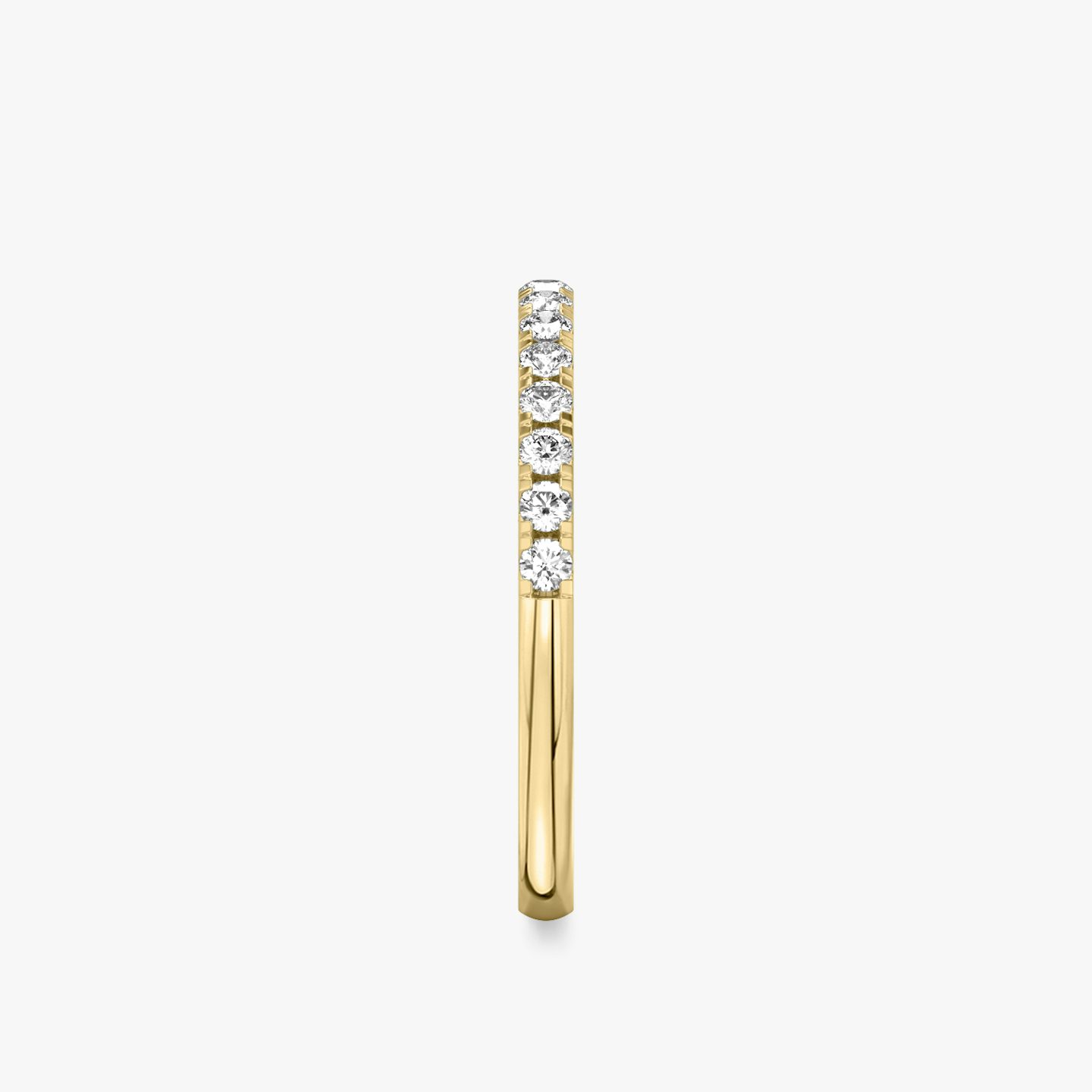 The Half Pavé Band | Round Brilliant | 18k | 18k Yellow Gold | Band width: Large