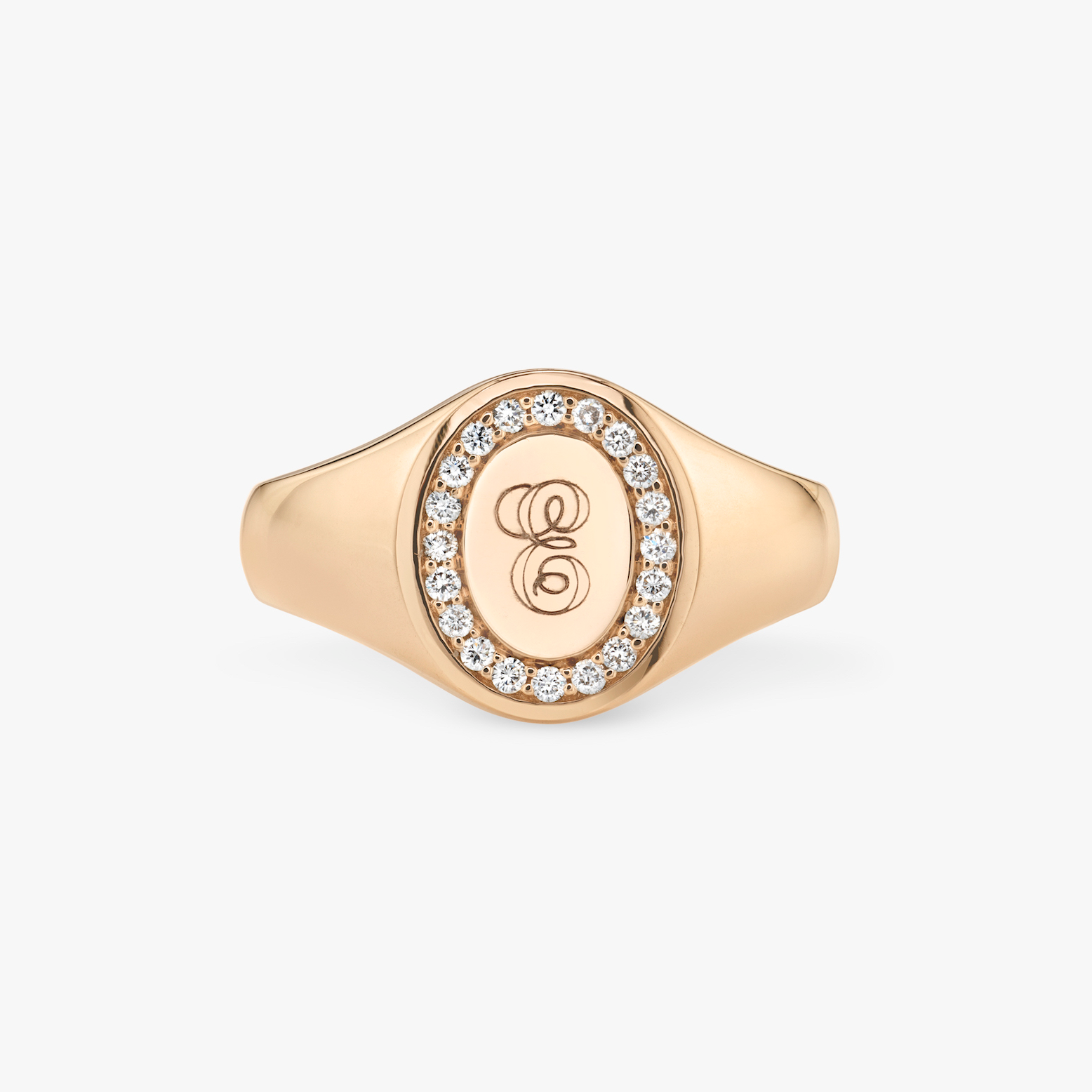 ★早期完売★Numbering★PAVE SIGNET RIN.G #3418★大人気★ Pavé Signet Ring in White Gold with a Round Brilliant VRAI
