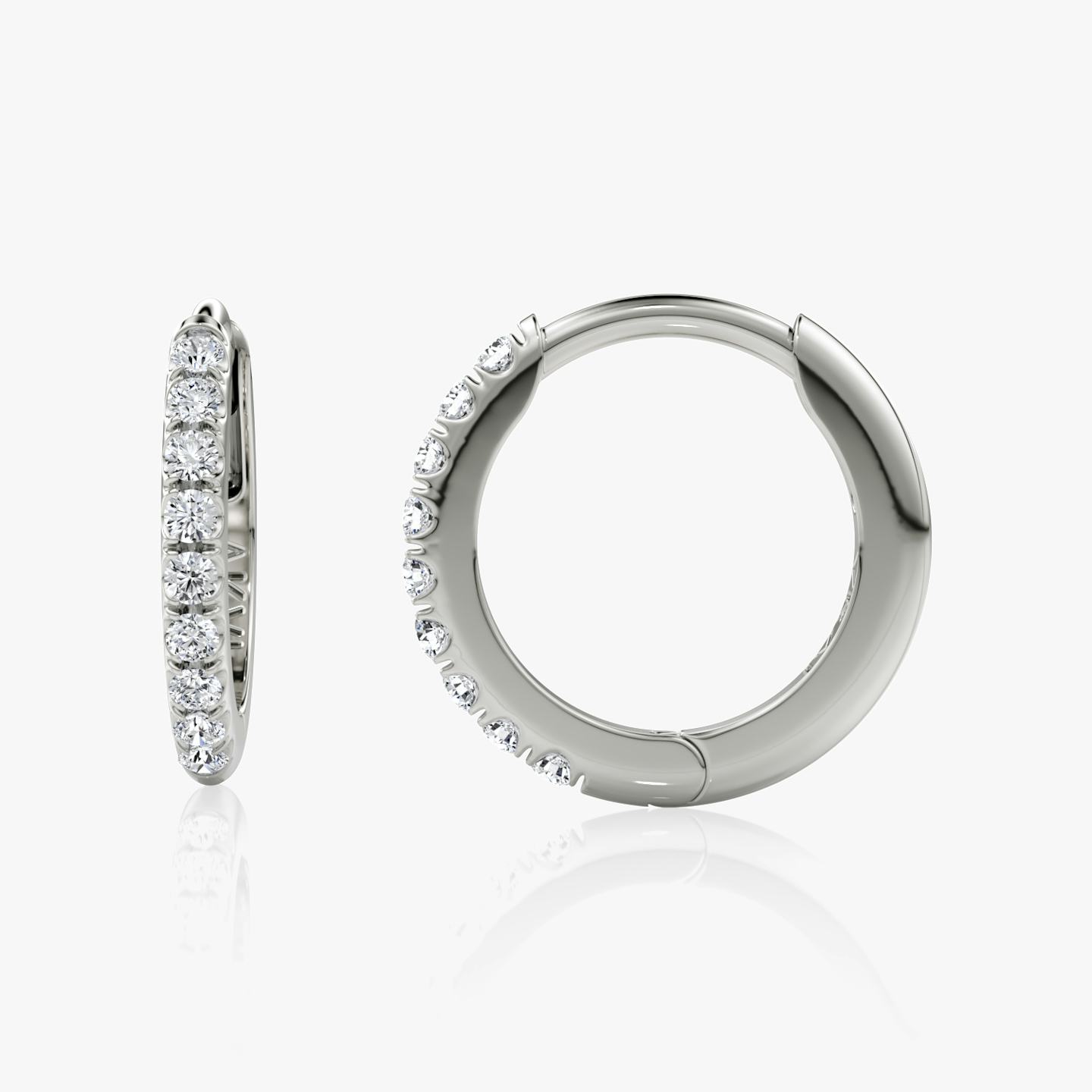 Pavé Hoops | Round Brilliant | Sterling Silver | Size: 12mm