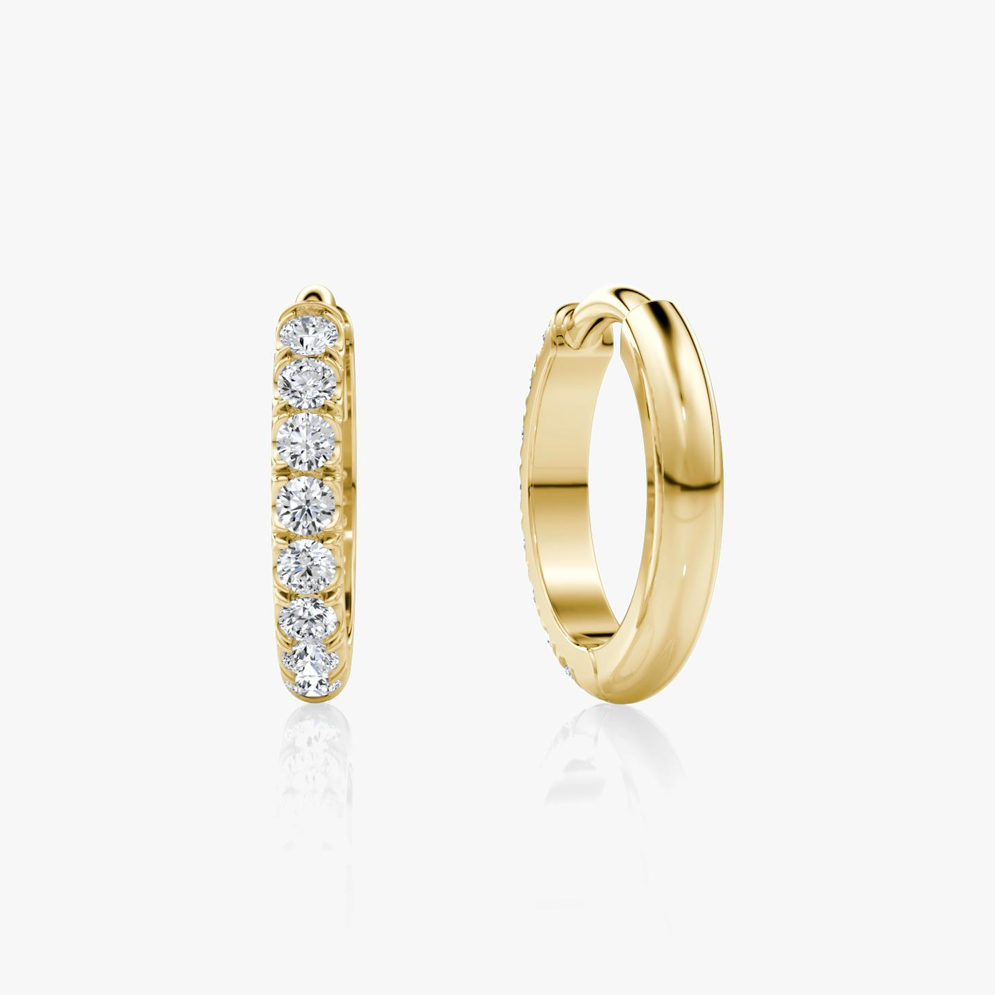 Pavé Hoops | Round Brilliant | 14k | 18k Yellow Gold | Size: 10mm