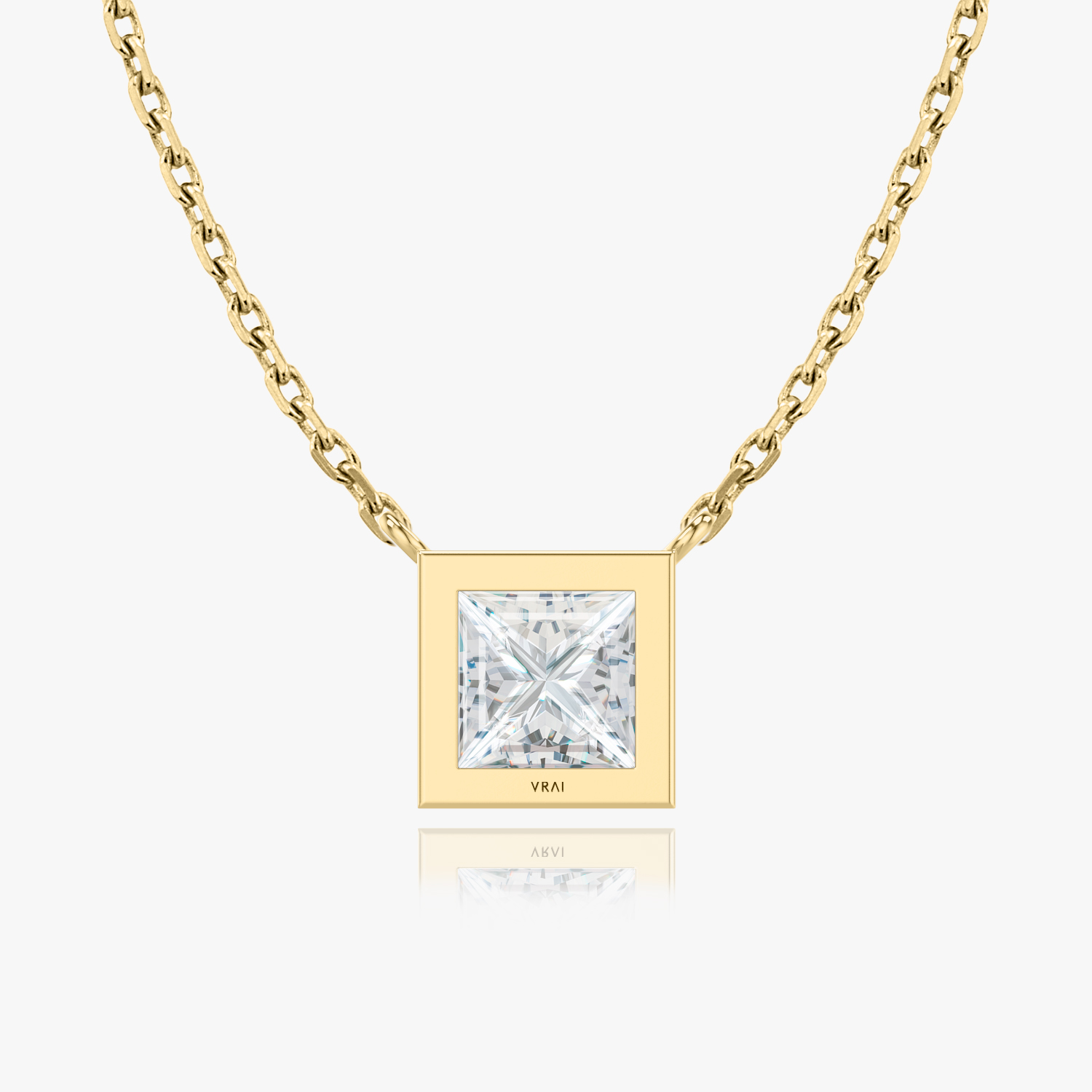 Princess Cut Diamond Pendant Necklace for women 14K White Gold Chain  (G-H/VS2-SI1) – Glitz Design