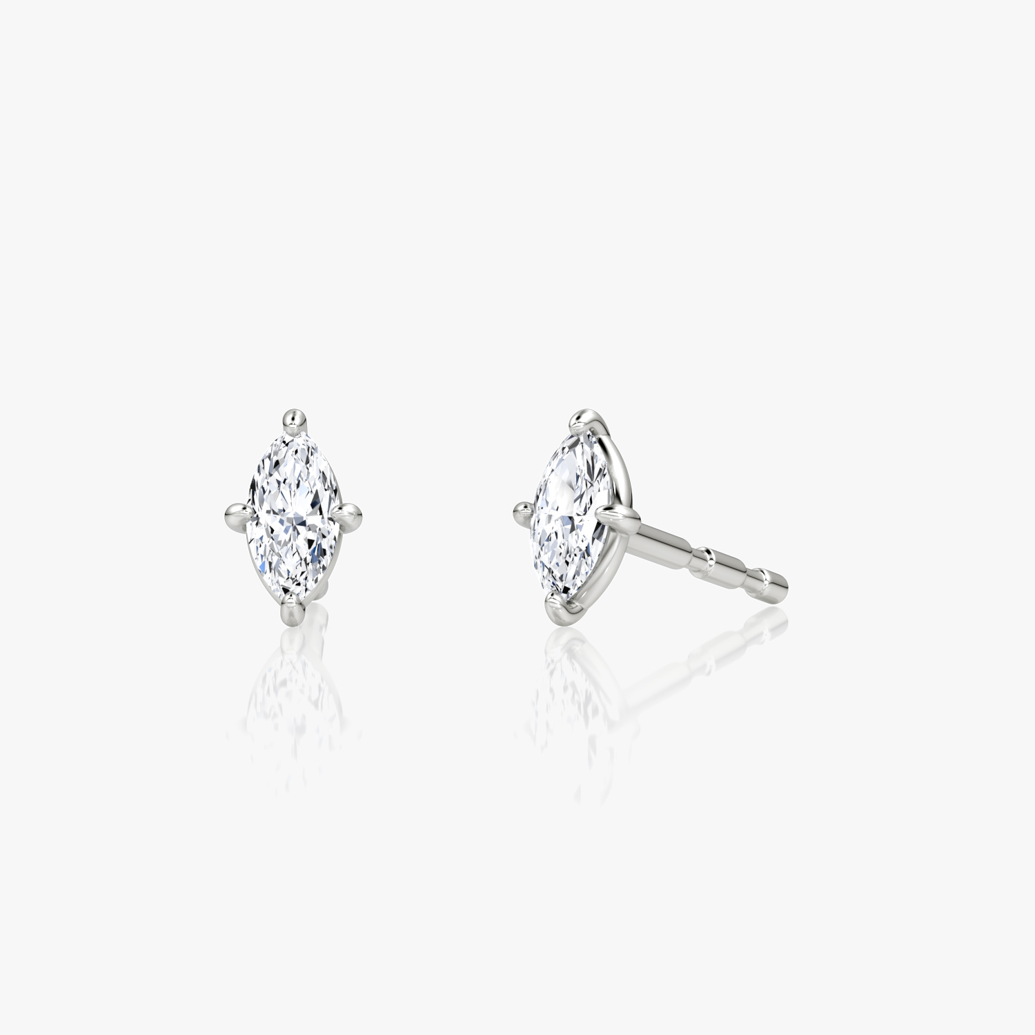 VRAI Petite Solitaire Stud Marquise Earrings | Sterling Silver