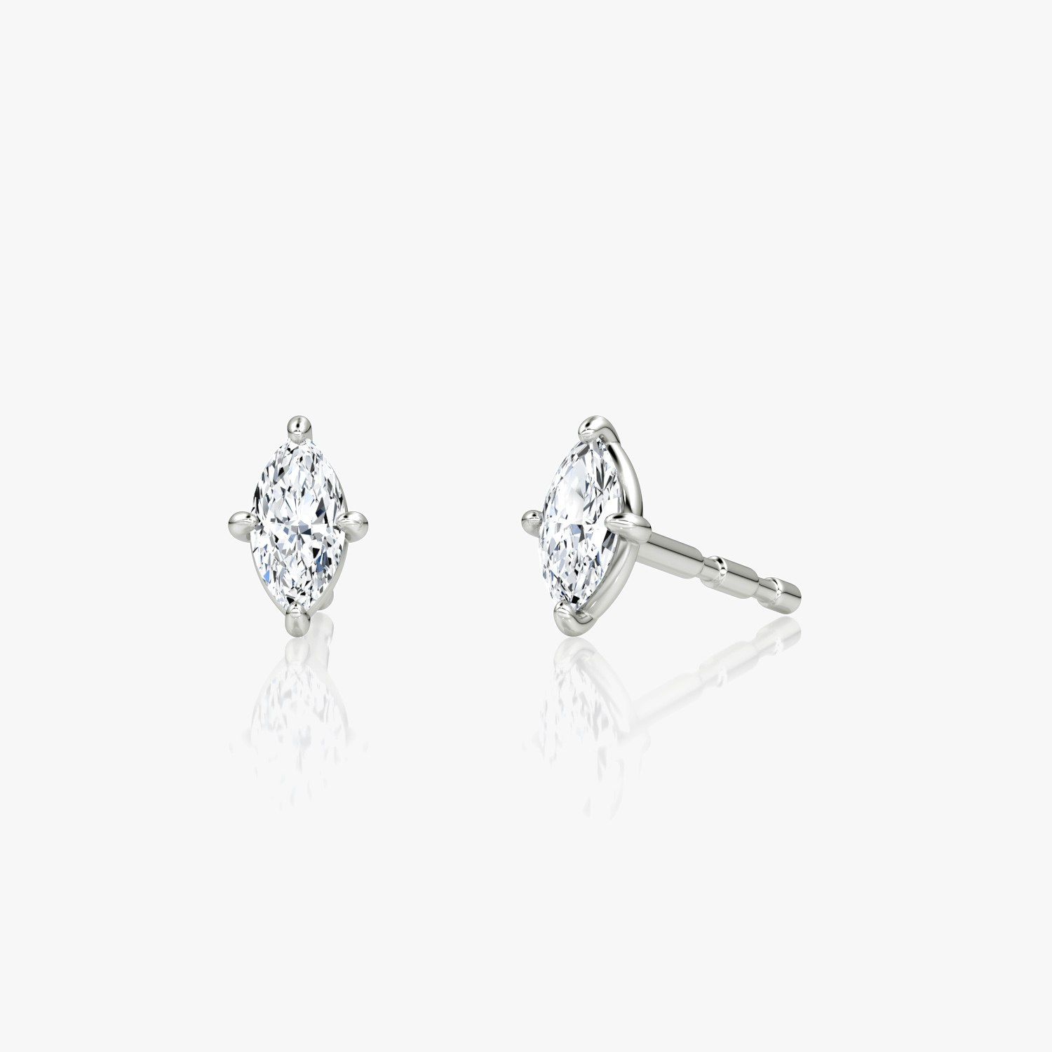 VRAI Petite Solitaire Stud Marquise Earrings | Sterling Silver