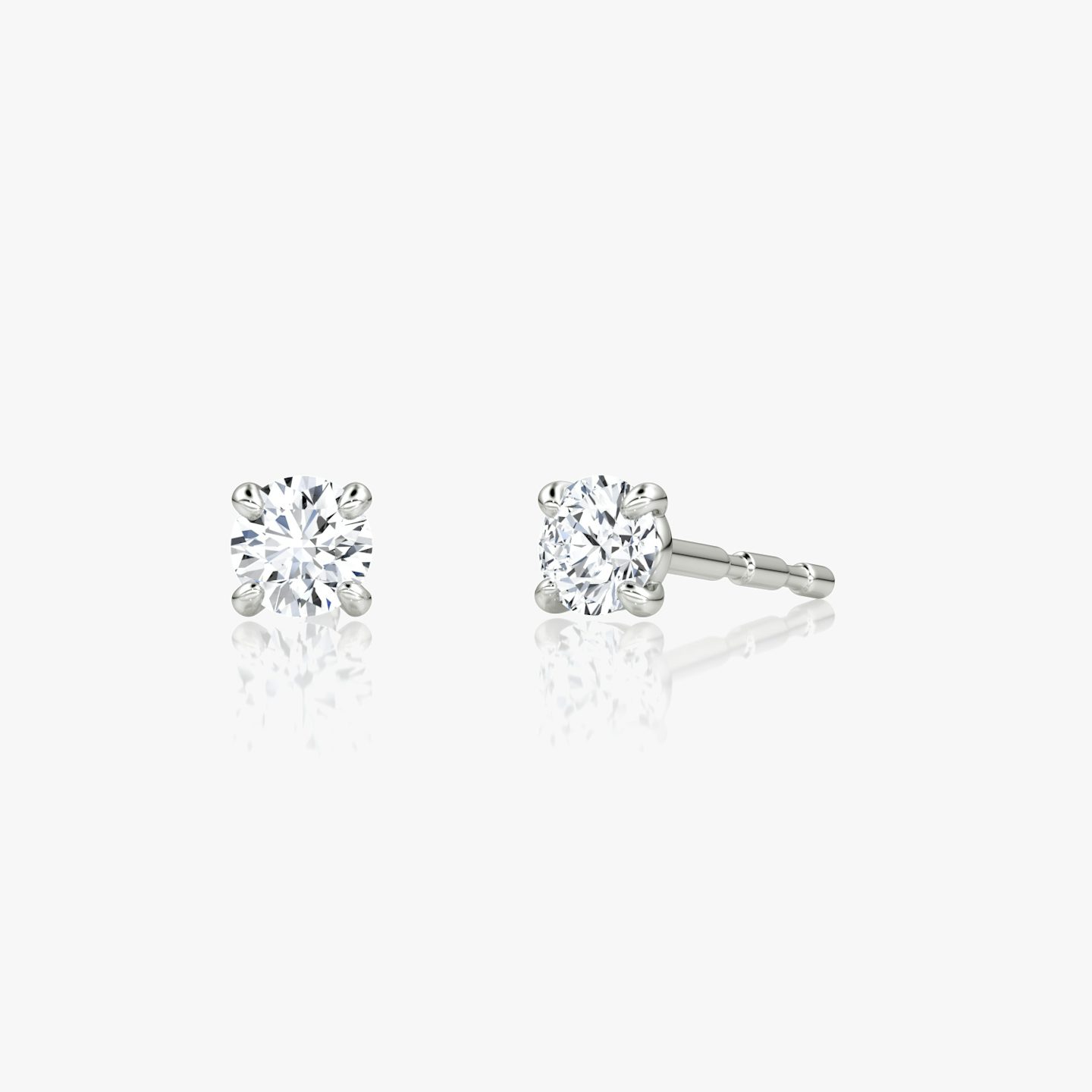 Petite Solitaire Stud | Round Brilliant | Sterling Silver