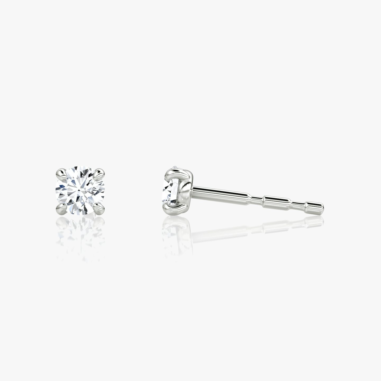 Petite Solitaire Stud | Round Brilliant | Sterling Silver