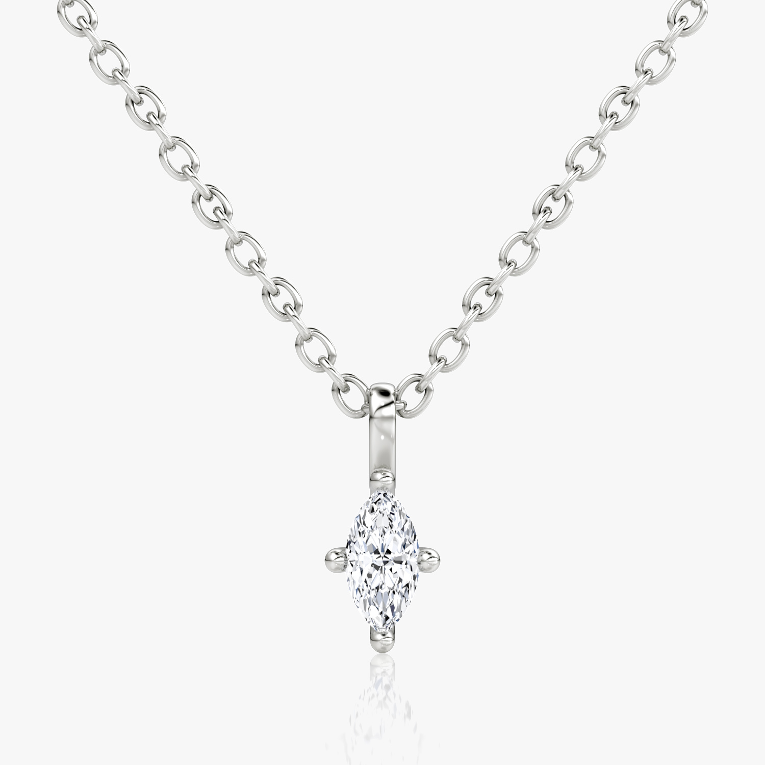 VRAI Petite Solitaire Pendant Marquise Necklaces | Sterling Silver