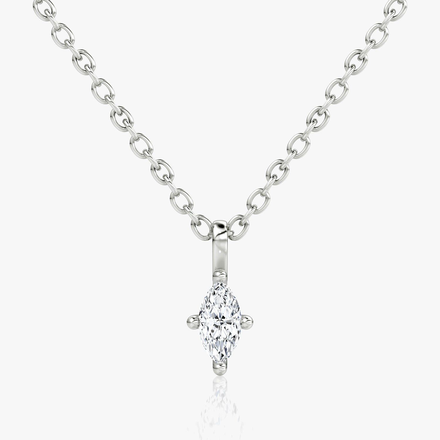 VRAI Petite Solitaire Pendant Marquise Necklaces | Sterling Silver