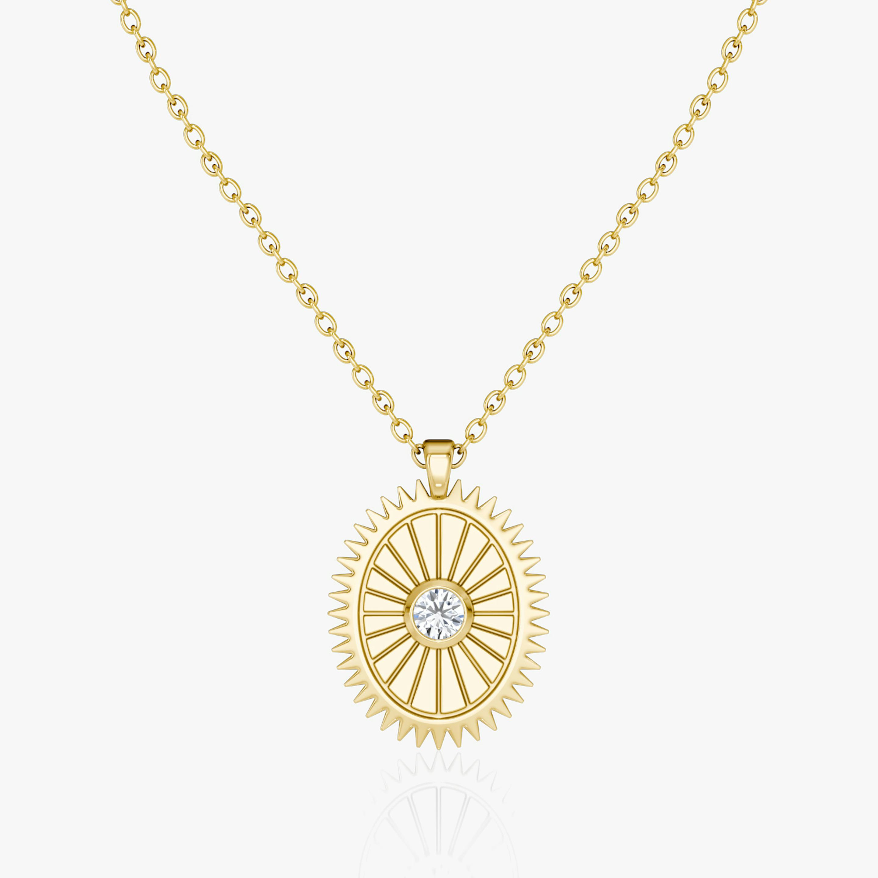 Inner Light Medallion | Round Brilliant | 14k | 18k Yellow Gold | Chain length: 16-18