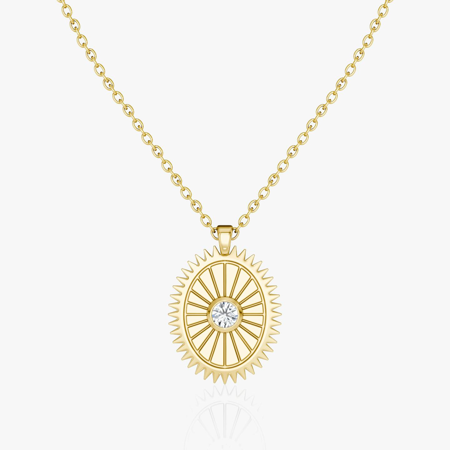 Inner Light Medallion | Round Brilliant | 14k | 18k Yellow Gold | Chain length: 16-18