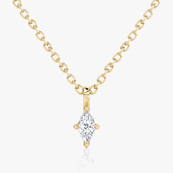 Petite Solitaire PendantMarquise | Yellow Gold