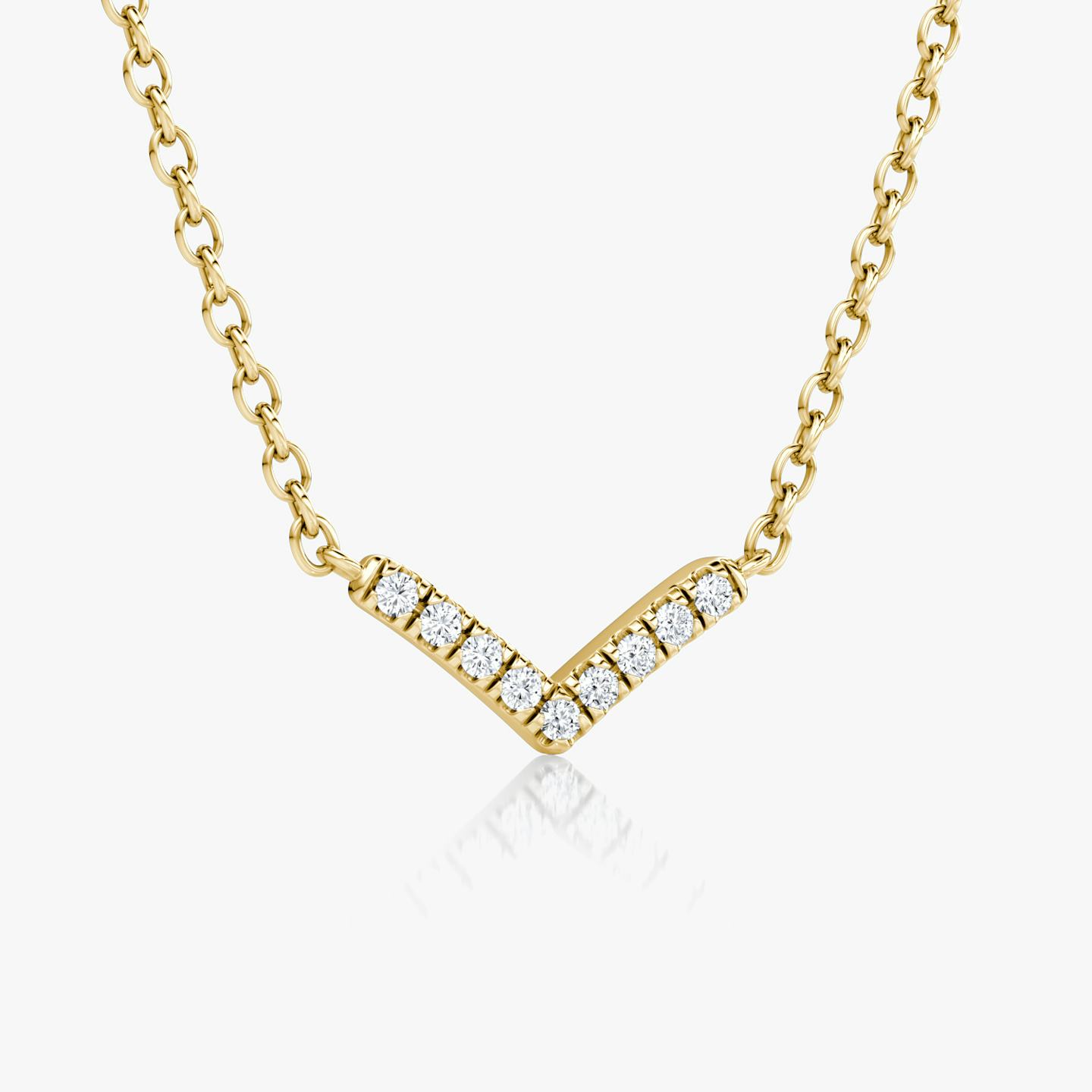 Collar Petite V | Brillante | 14k | Oro amarillo de 18 quilates | Longitud de la cadena: 16-18