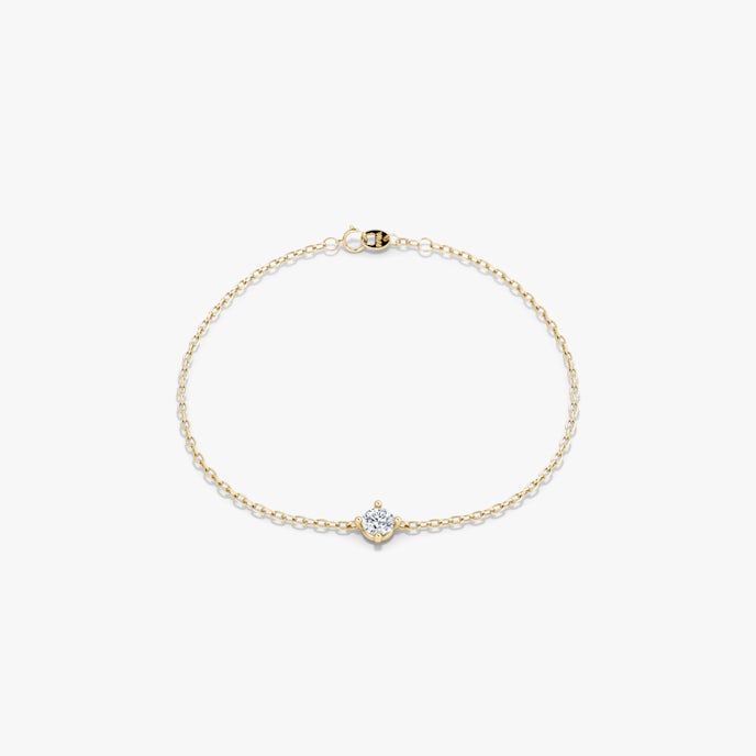 Petite Solitaire BraceletRound Brilliant | Yellow Gold