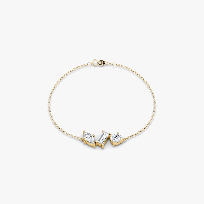 Orion BraceletRound Brilliant, Baguette and Marquise | Yellow Gold