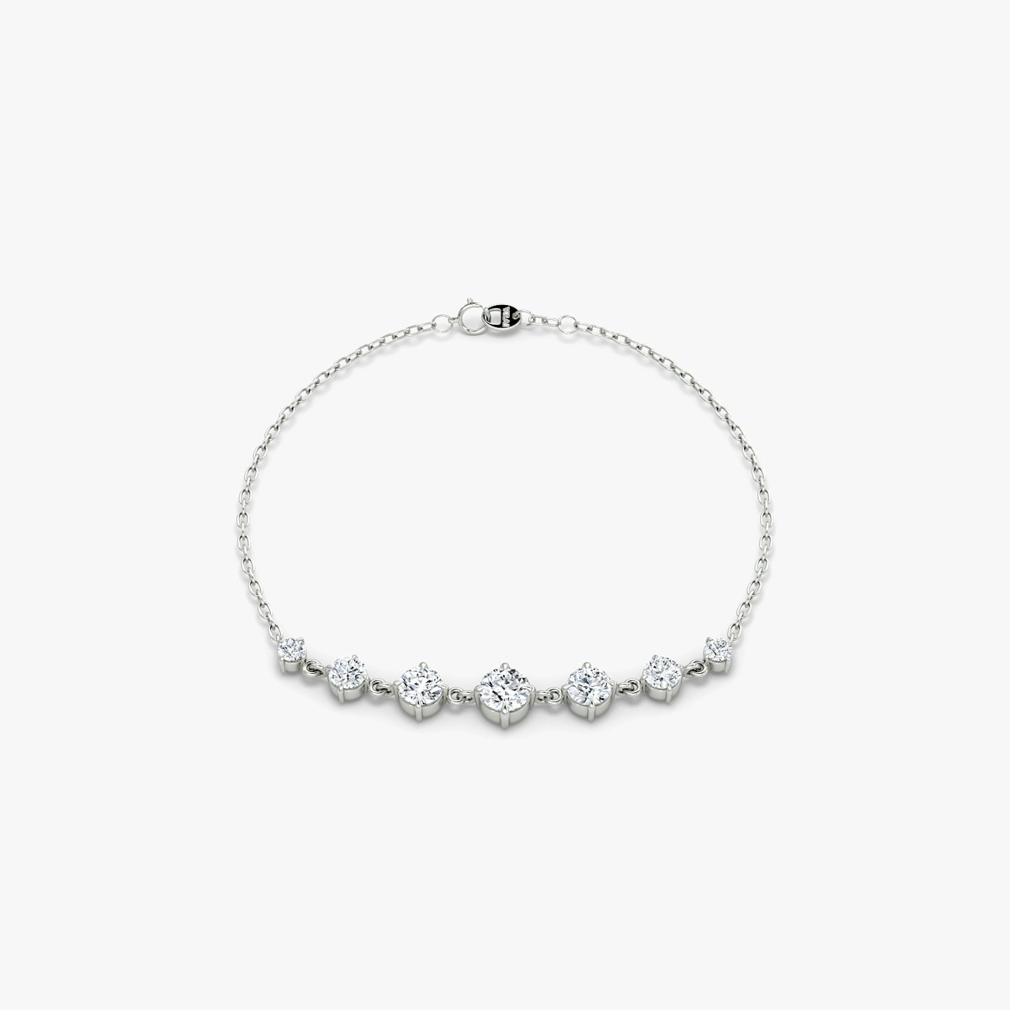 Linked Tennis Armband | round-brilliant | 14k | white-gold | chainLength: 6.5-7