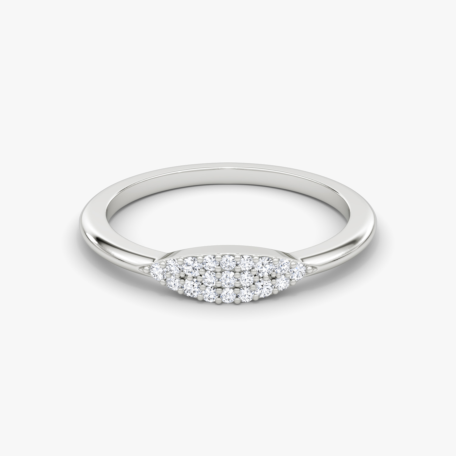 TANACHE 1 Carat | 10K White Gold | Natural Diamond 3 Layer Pave Ring |  Brilliant-Cut Round Shape Diamond | H-I Color, I3 Clarity | Amazon.com