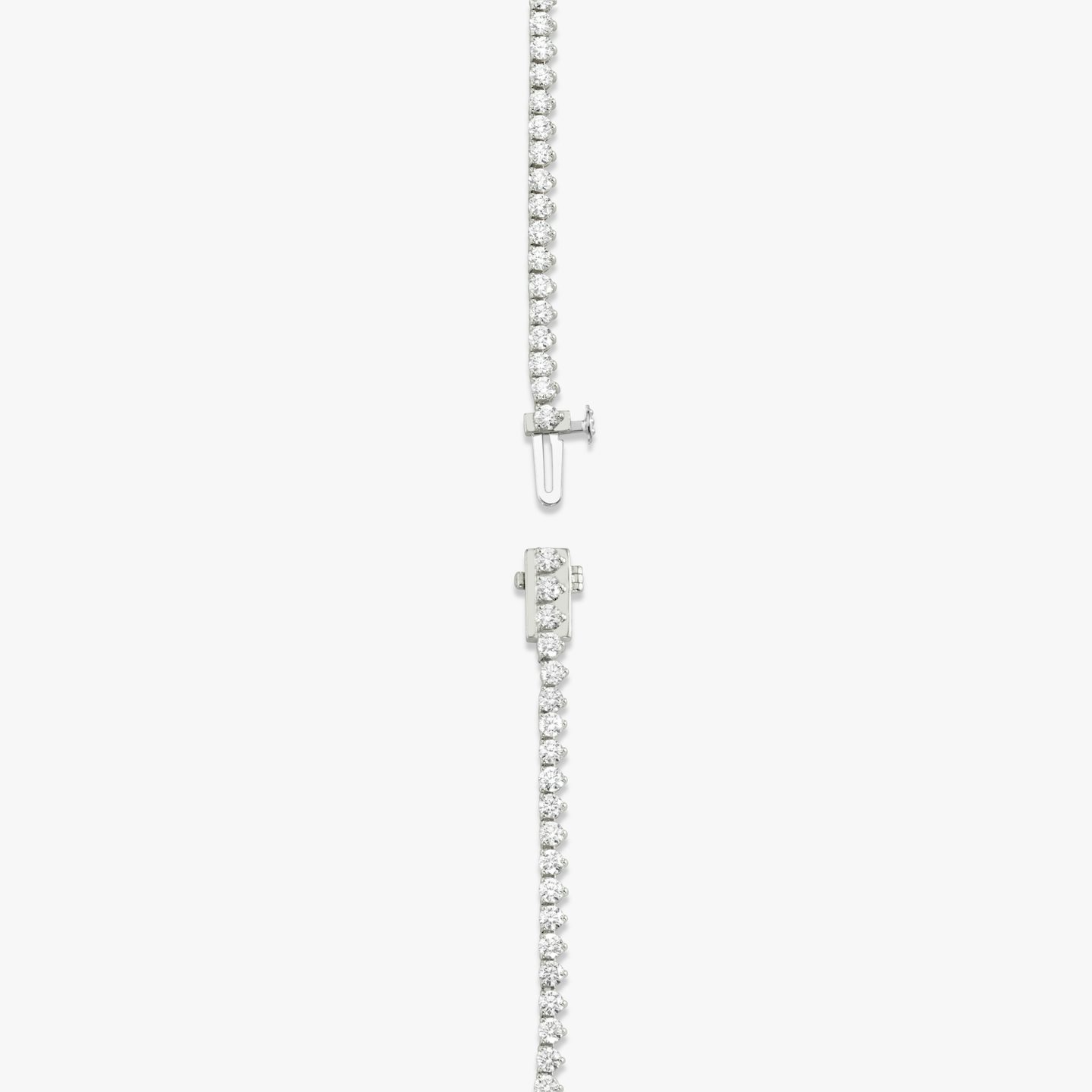 Tennis Necklace | Round Brilliant | 14k | 18k White Gold | Chain length: 16 | Diamond size: Petite