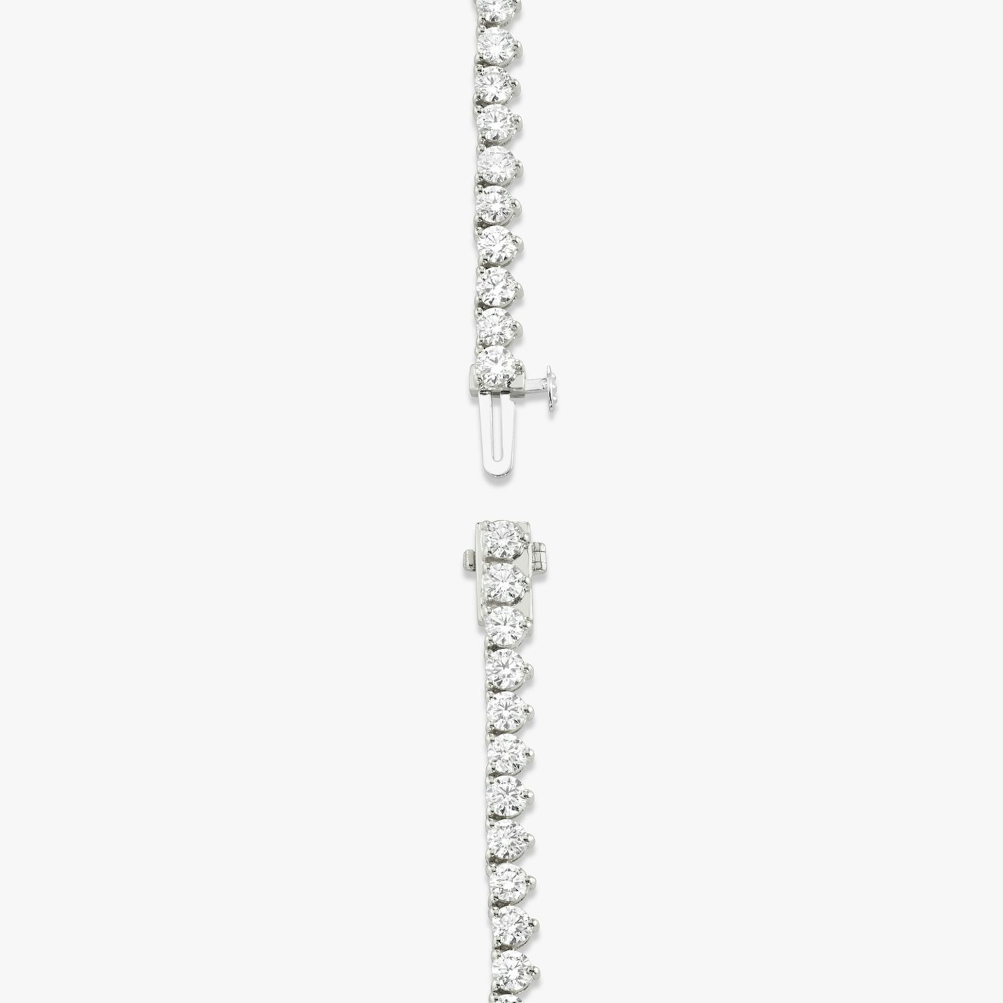 Tennis Necklace | Round Brilliant | 14k | 18k White Gold | Diamond size: Medium | Chain length: 15