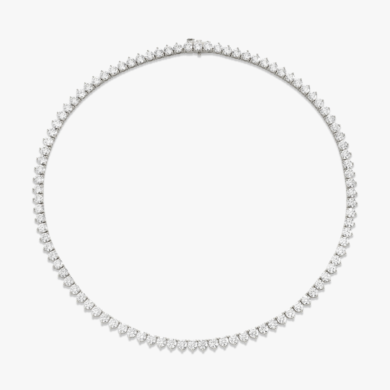 14K White Gold Blossom Lab Created Diamond Tennis Necklace