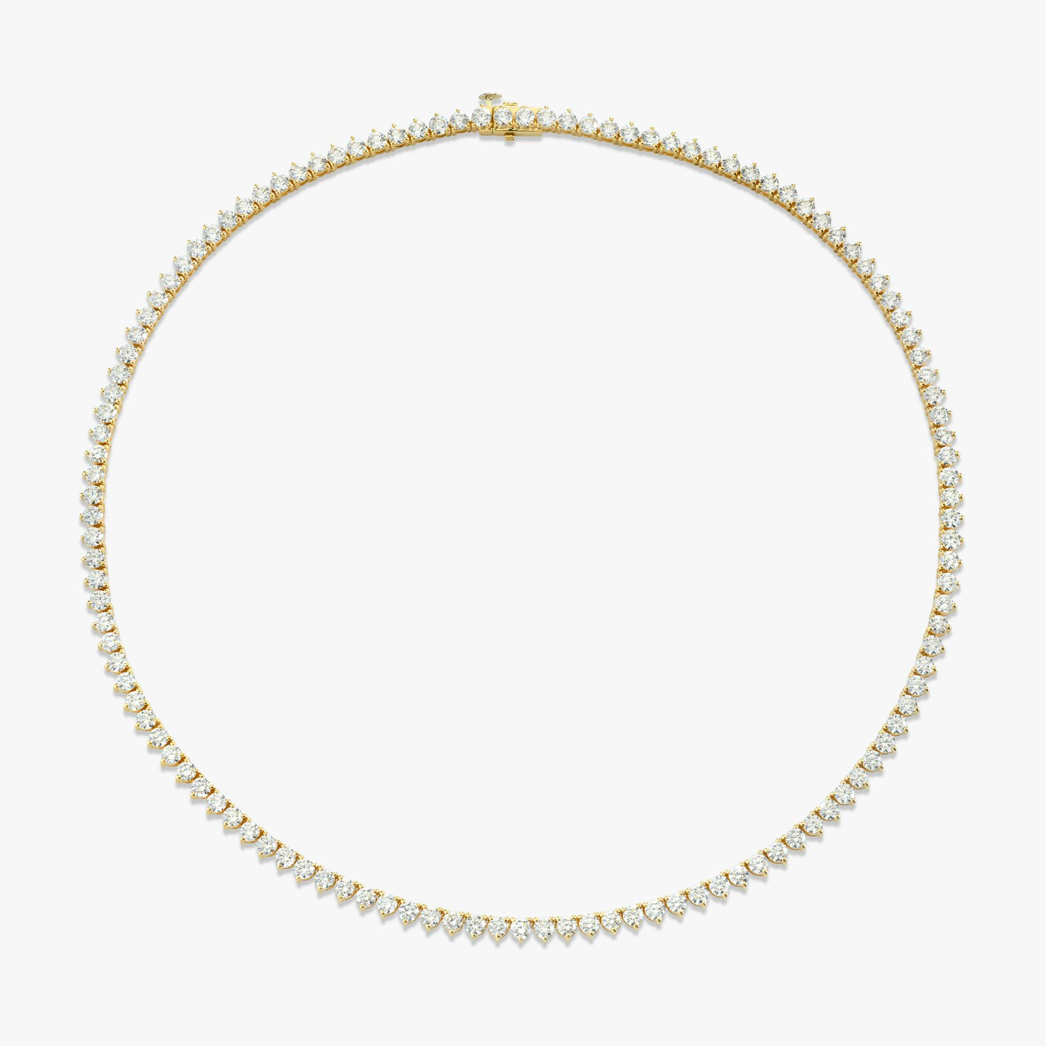 VRAI 3 Prong Tennis Round Brilliant Necklaces | 14k Yellow Gold