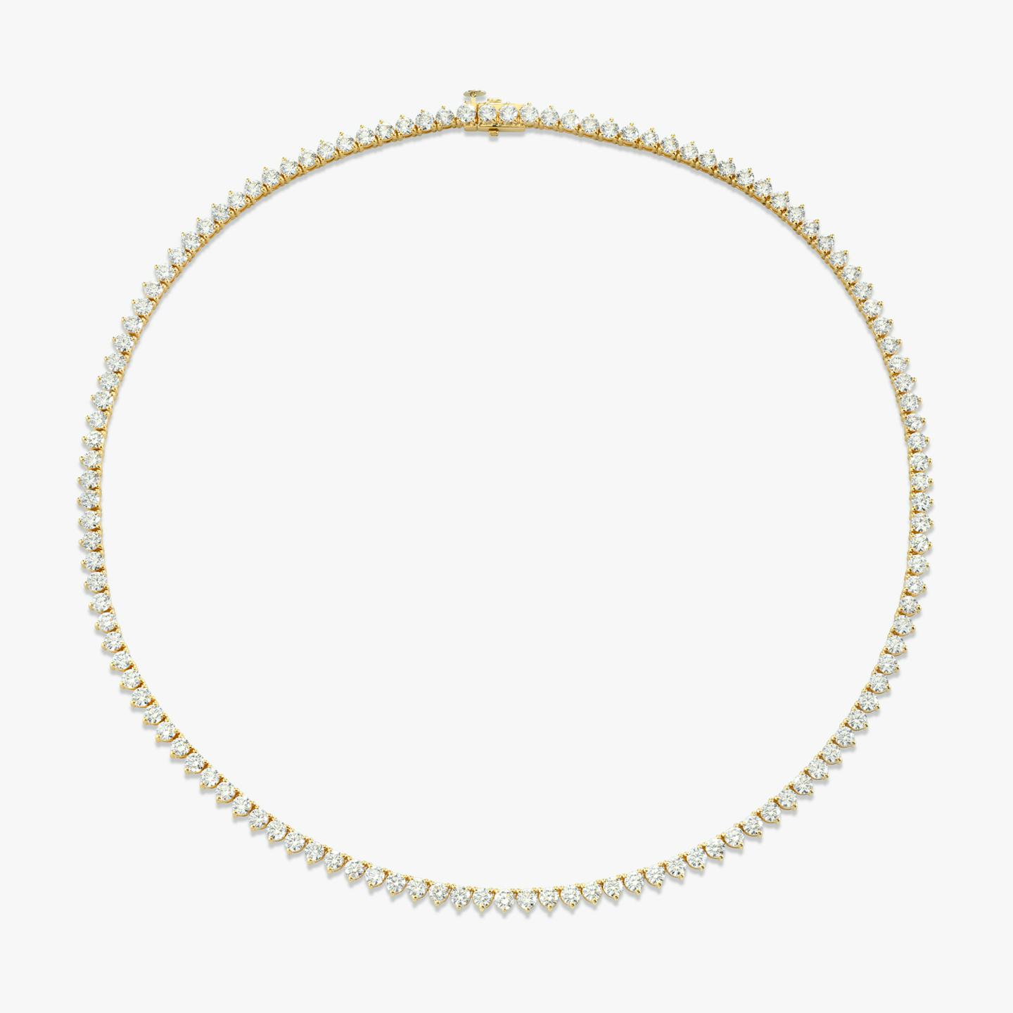 Tennis Halskette | Rund | 14k | 18k Gelbgold | Diamantgröße: Medium | Kettenlänge: 16