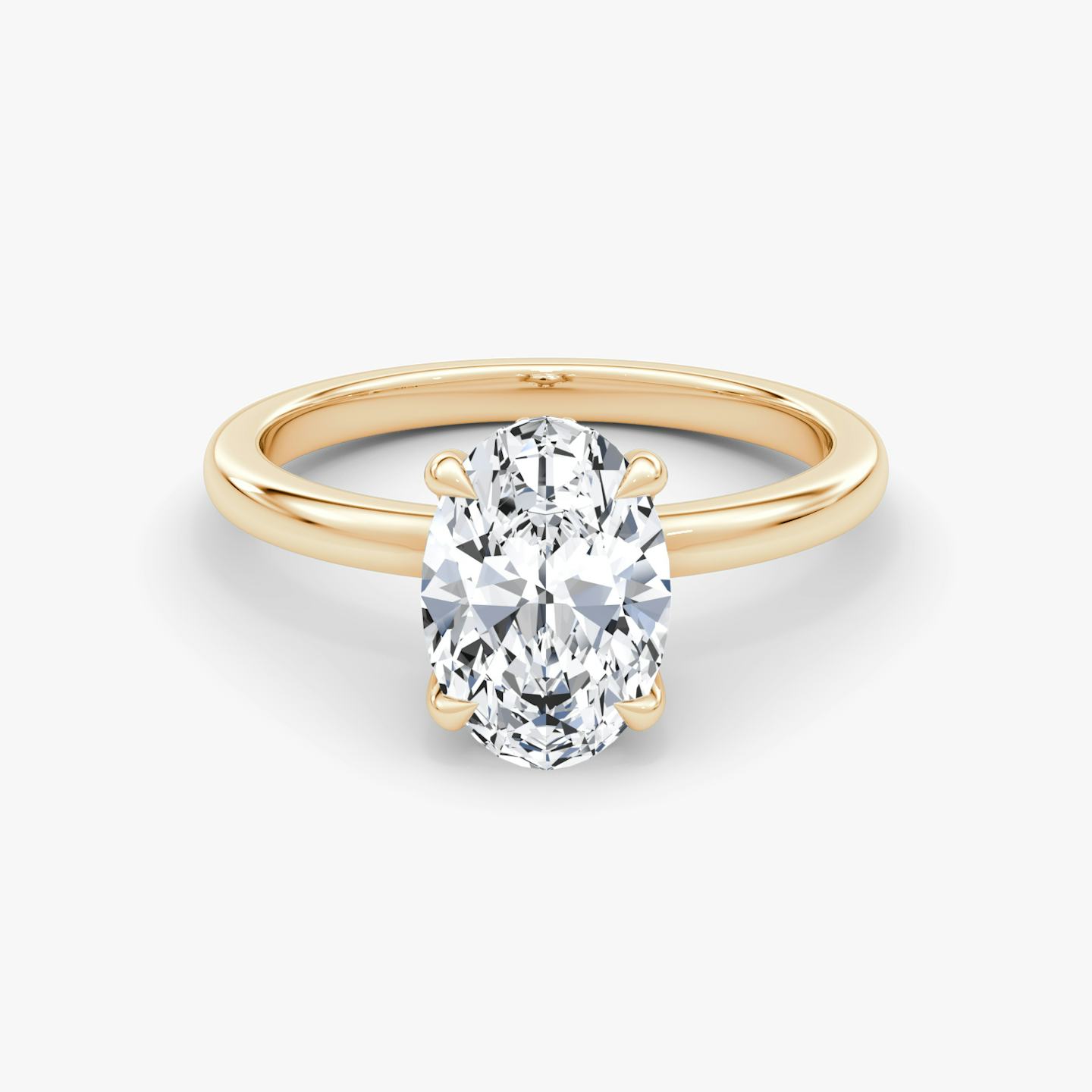 The Floating Solitaire | Oval | 14k | 14k Rose Gold | Band: Plain | Diamond orientation: vertical | Carat weight: See full inventory