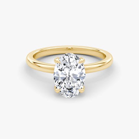 Floating Solitaire Oval Ring
