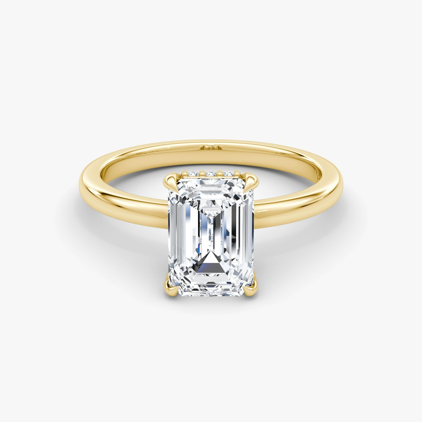 Floating Solitaire | Emerald | 18k | 18k Gelbgold | Ring: Schlicht | Diamantausrichtung: vertical | Karatgewicht: Gesamtbestand ansehen