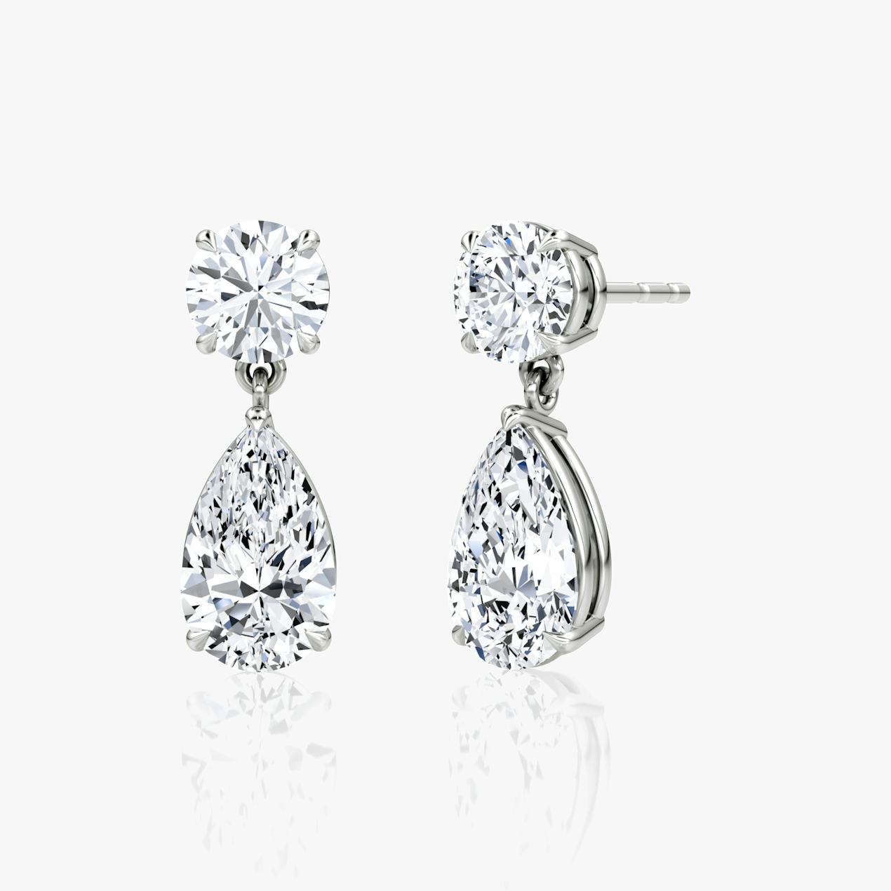 Duo Drop Pear Diamond Earrings