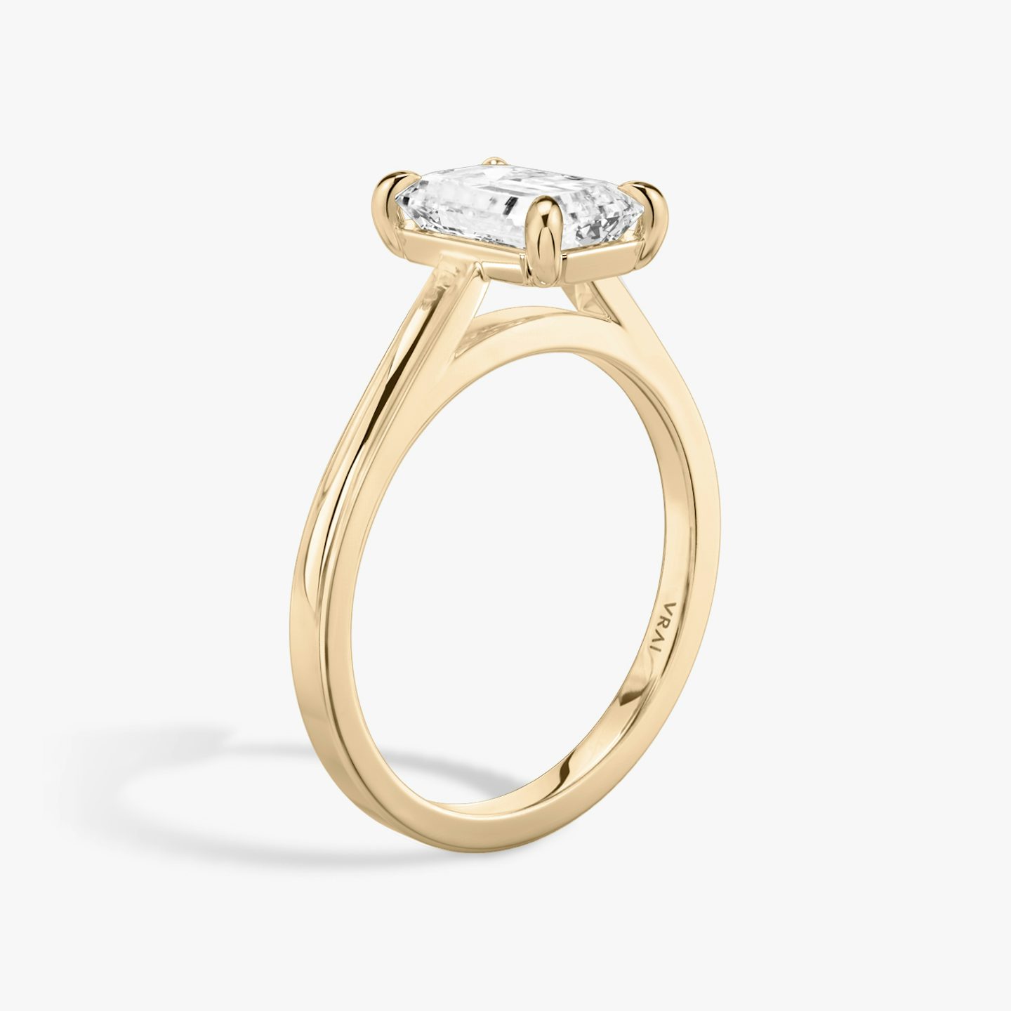 The Cathedral | Emerald | 14k | 14k Rose Gold | Band: Plain | Diamond orientation: vertical | Carat weight: See full inventory