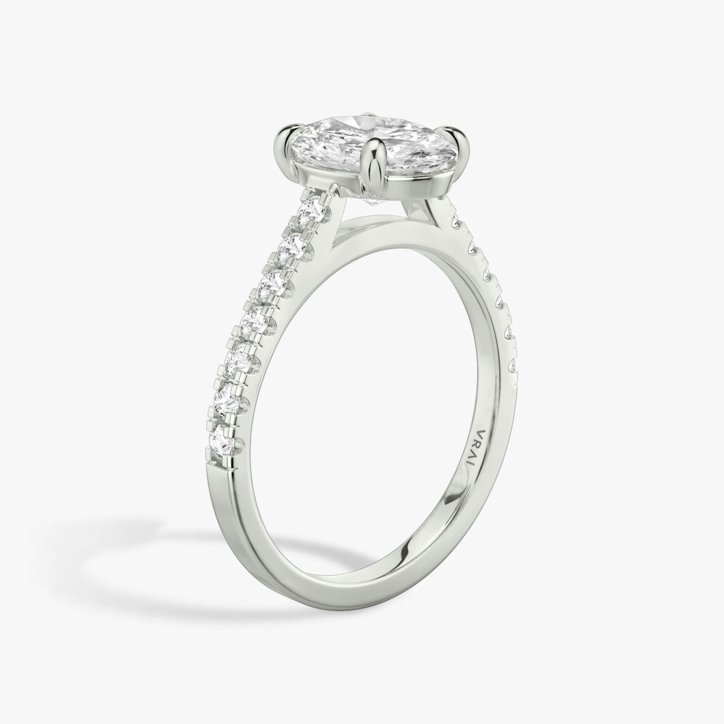 The Cathedral | Oval | Platinum | Band: Pavé | Diamond orientation: vertical | Carat weight: See full inventory