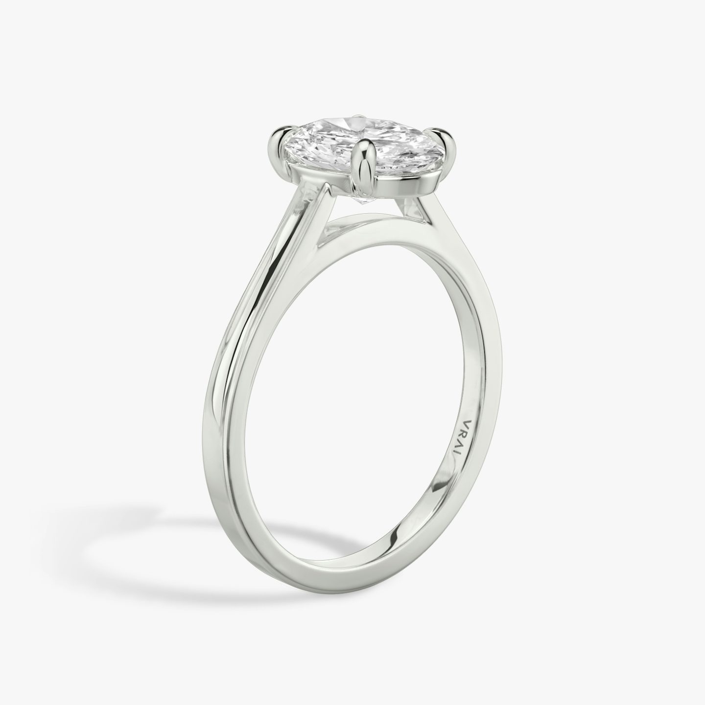 The Cathedral | Oval | Platinum | Band: Plain | Diamond orientation: vertical | Carat weight: See full inventory