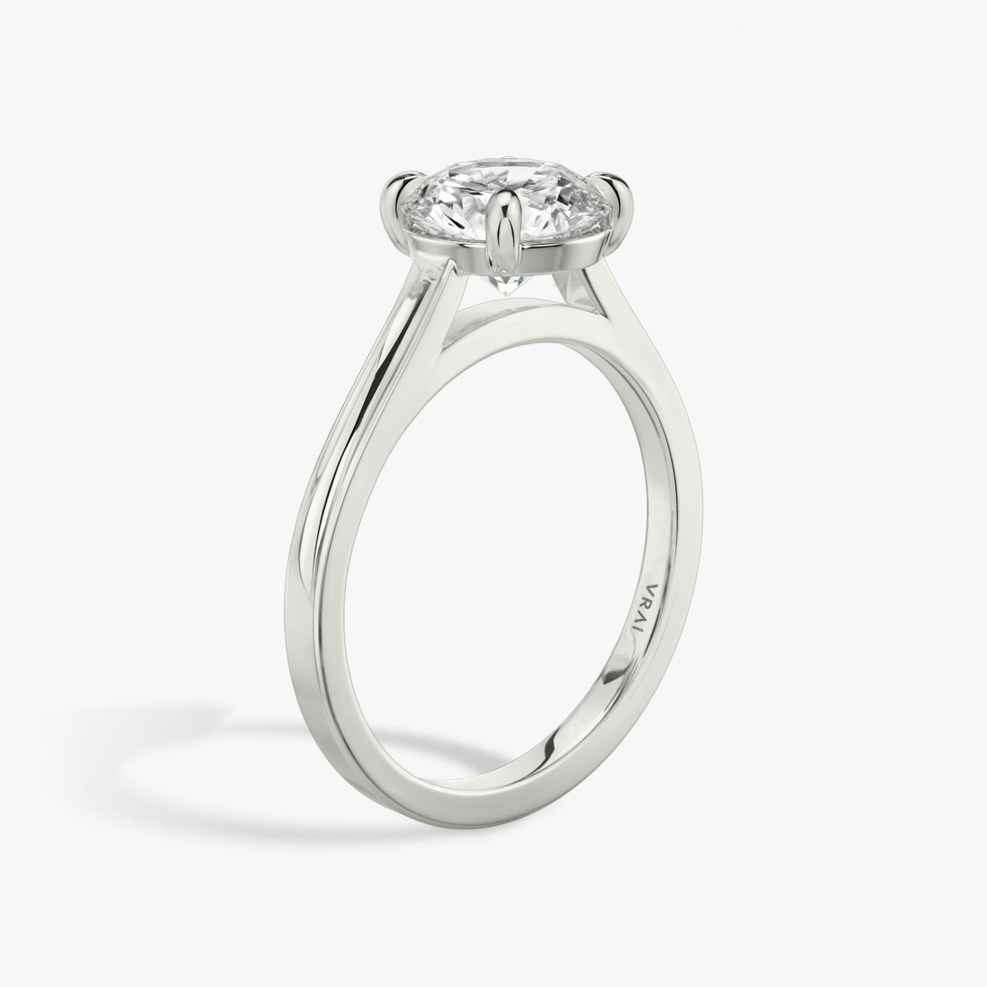 The Cathedral | Round Brilliant | 18k | 18k White Gold | Band: Plain | Carat weight: See full inventory | Diamond orientation: vertical
