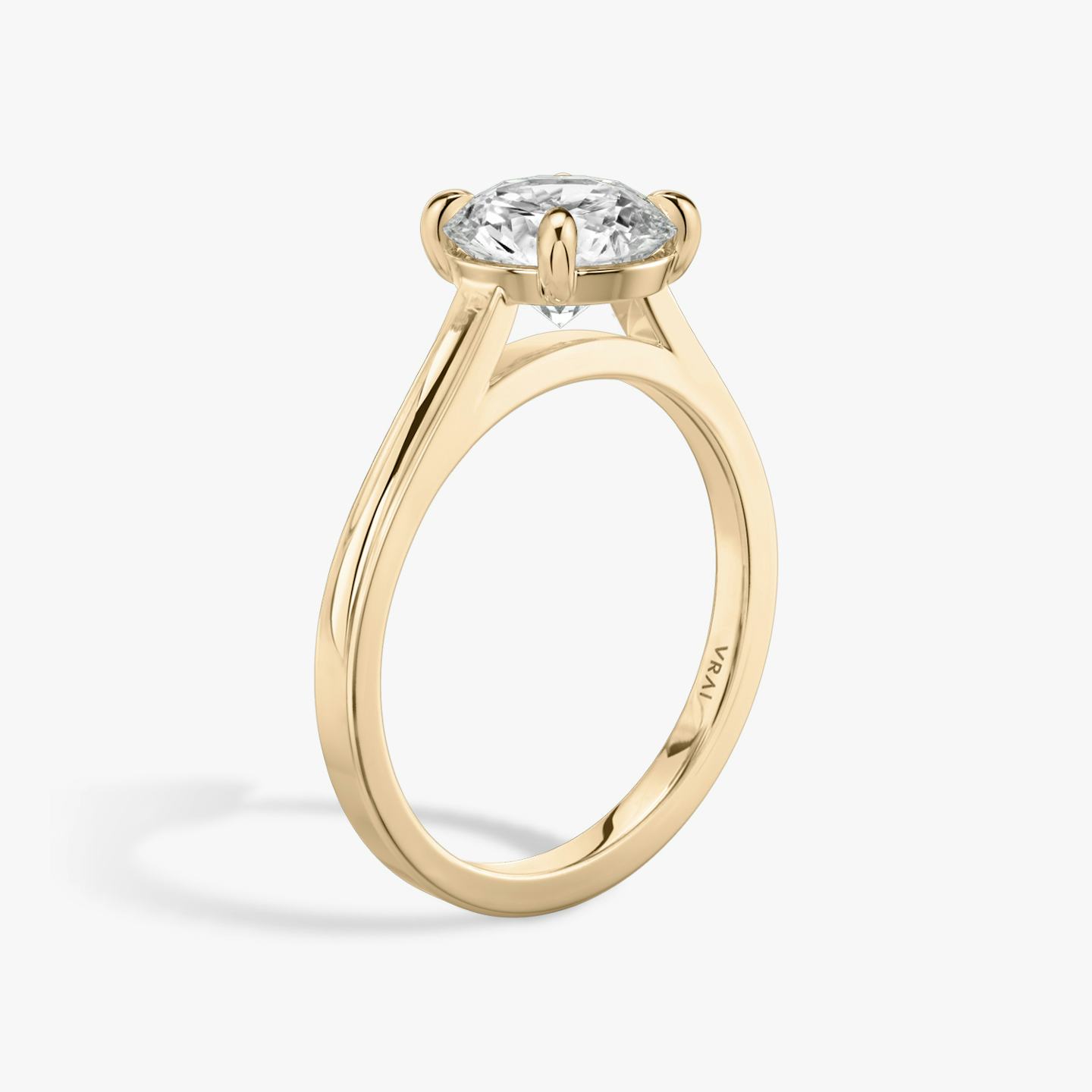 The Cathedral | Round Brilliant | 14k | 14k Rose Gold | Band: Plain | Carat weight: See full inventory | Diamond orientation: vertical