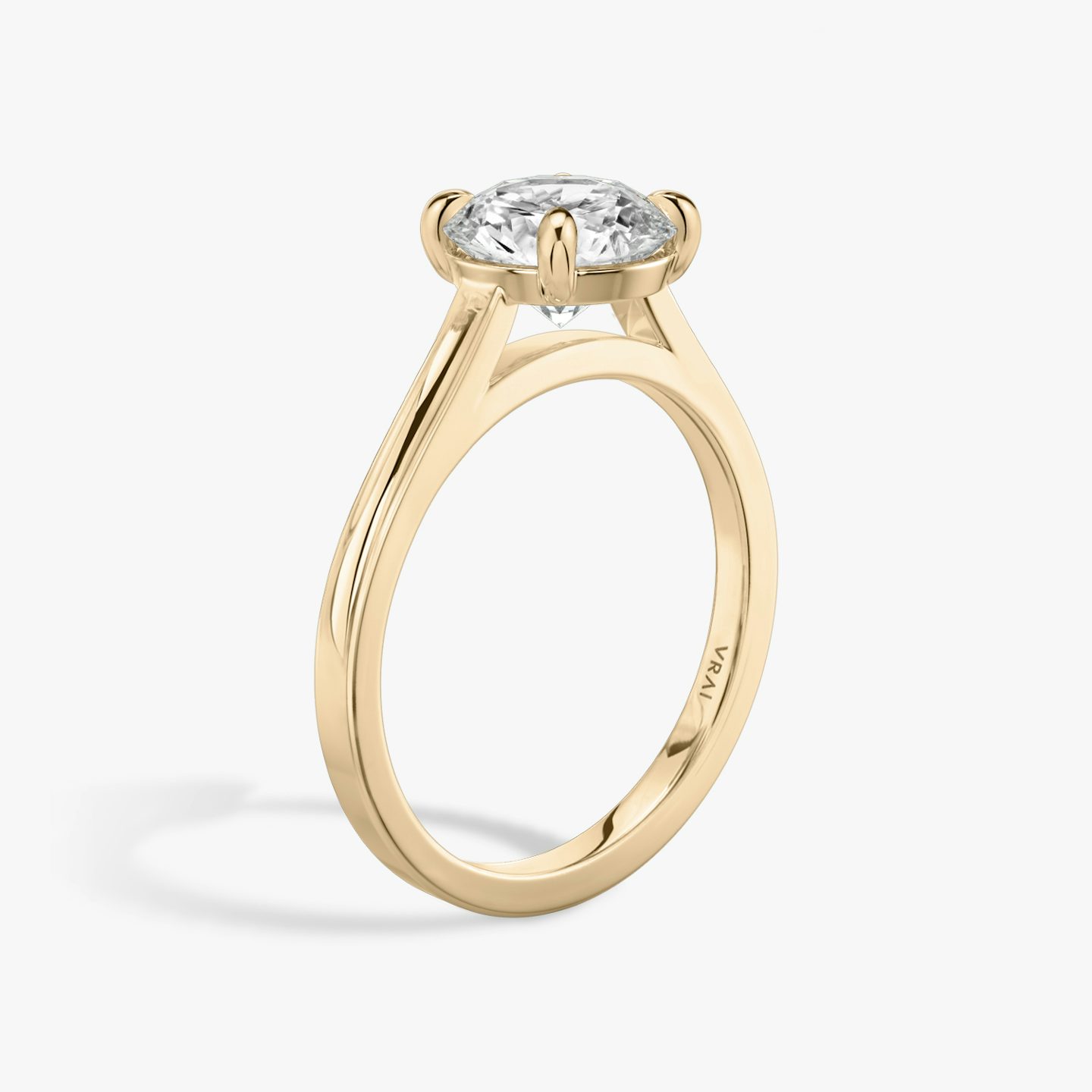 The Cathedral | Round Brilliant | 14k | 14k Rose Gold | Band: Plain | Carat weight: 1 | Diamond orientation: vertical