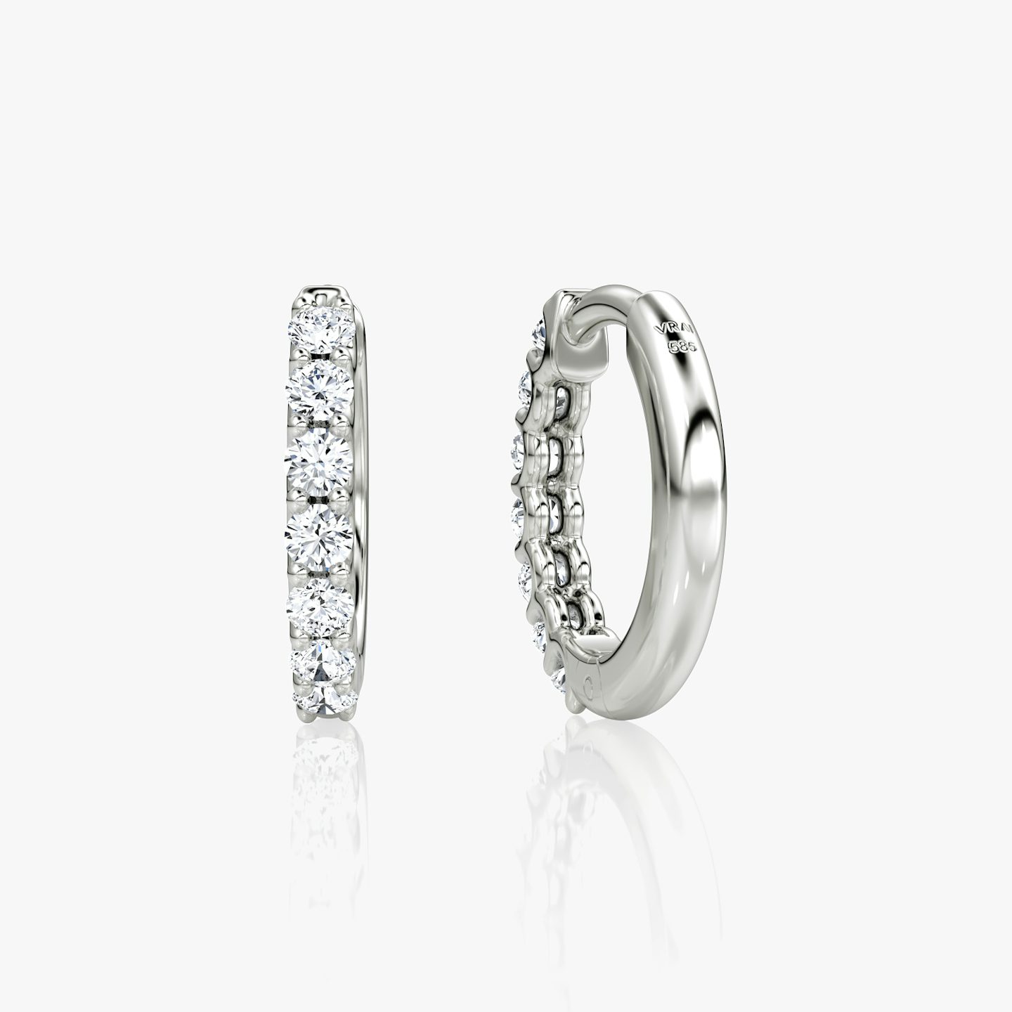 Créole Eternity | 14k | Or blanc 18 carats | Style: Diamant demi-tour