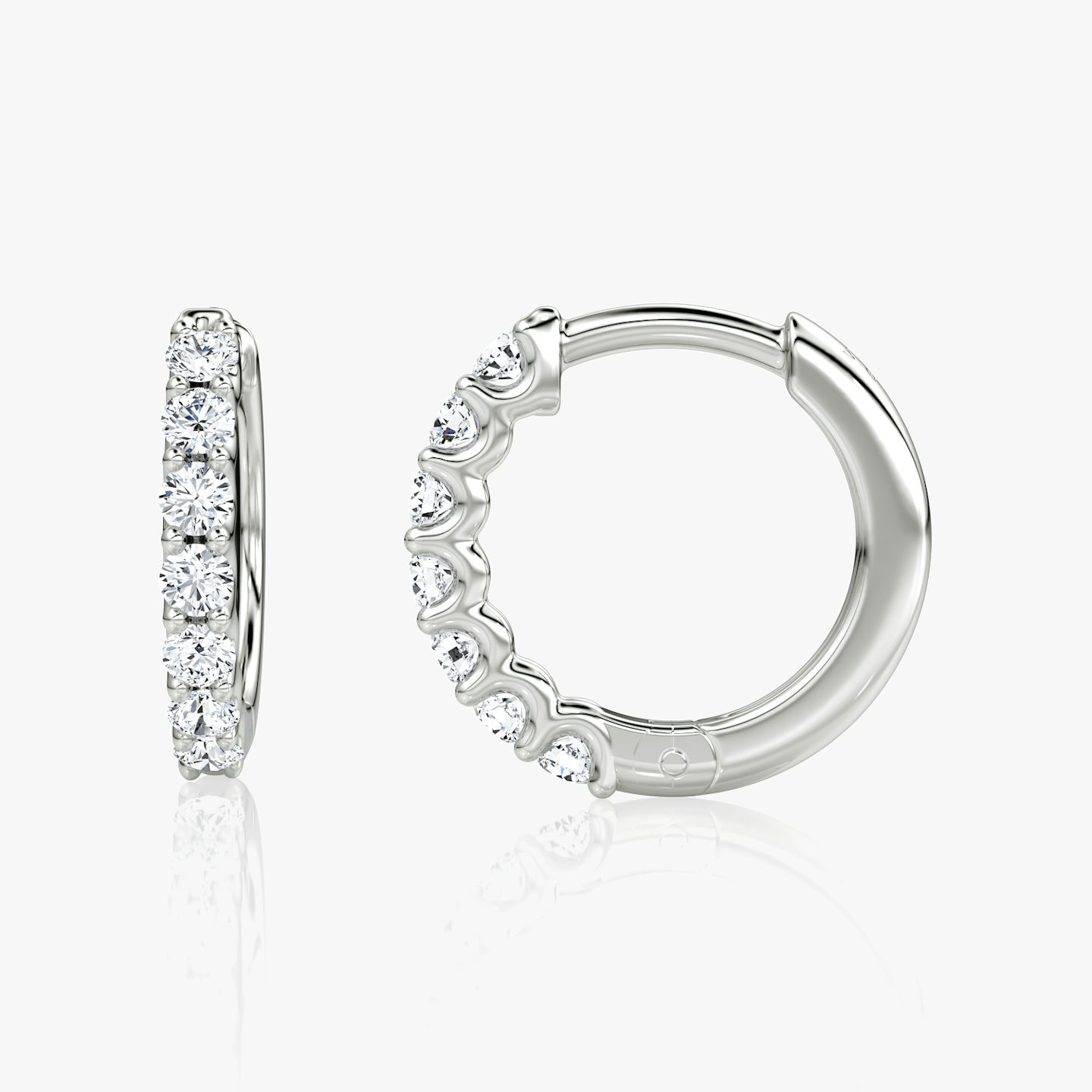 Créole Eternity | 14k | Or blanc 18 carats | Style: Diamant demi-tour