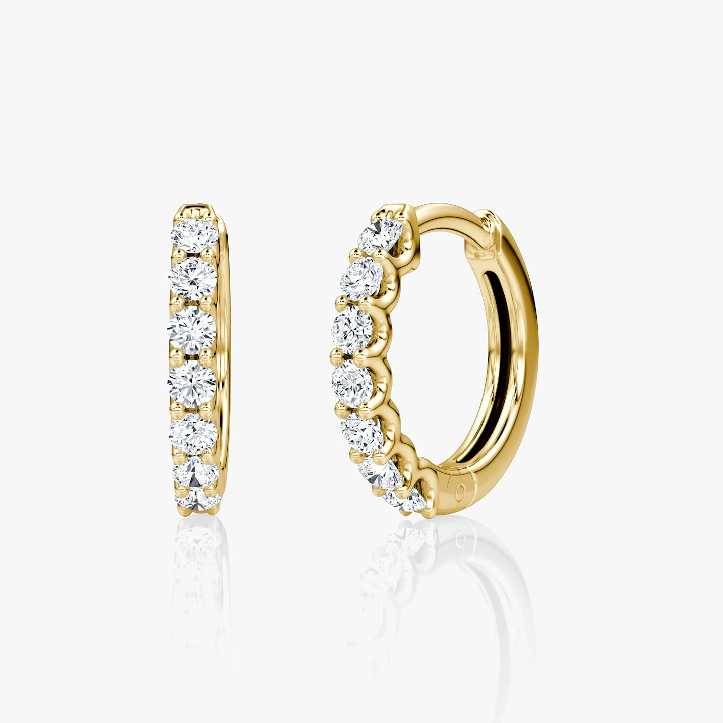 Créole Eternity | 14k | Or jaune 18 carats | Style: Diamant demi-tour