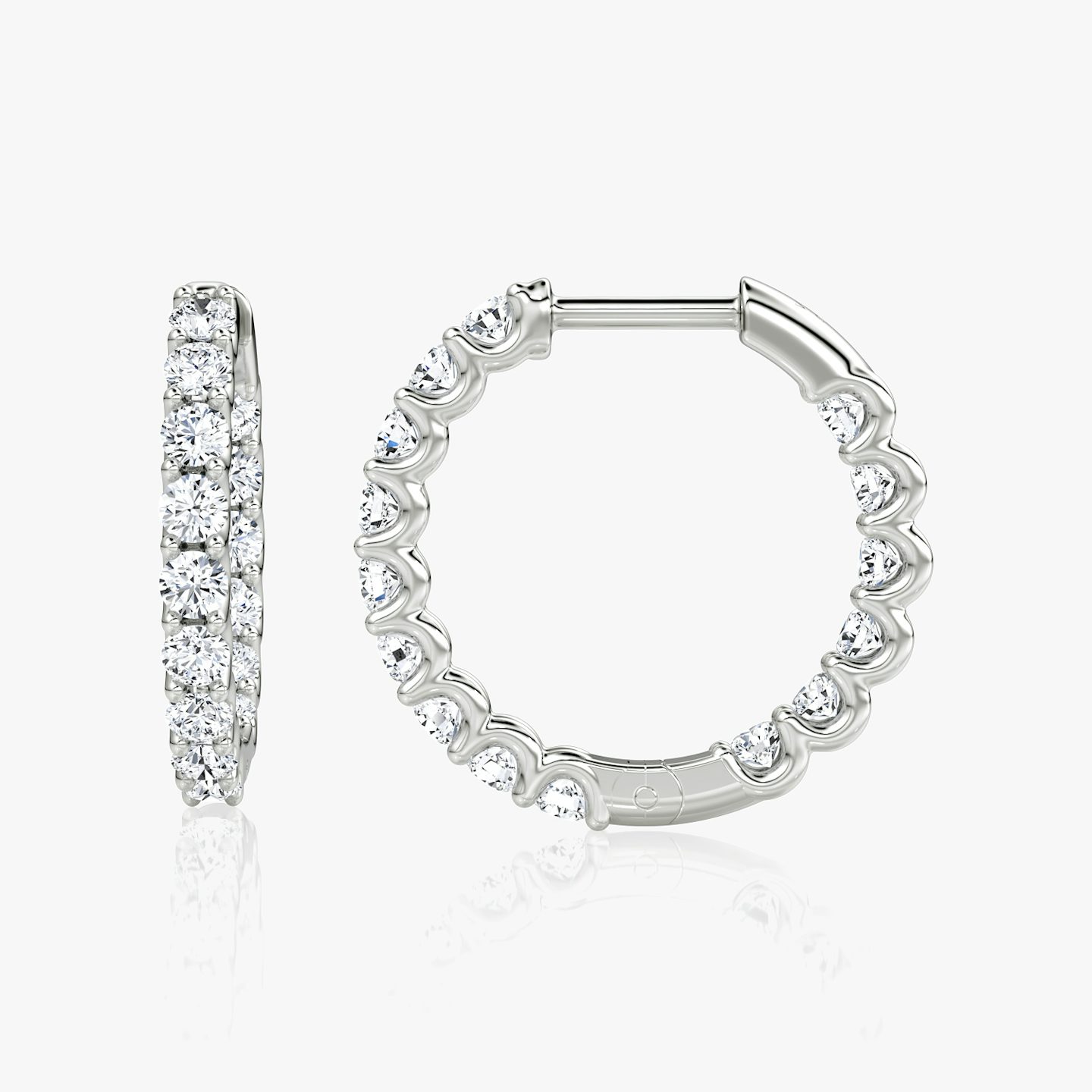 Créole Eternity | 14k | Or blanc 18 carats | Style: Diamant tour complet