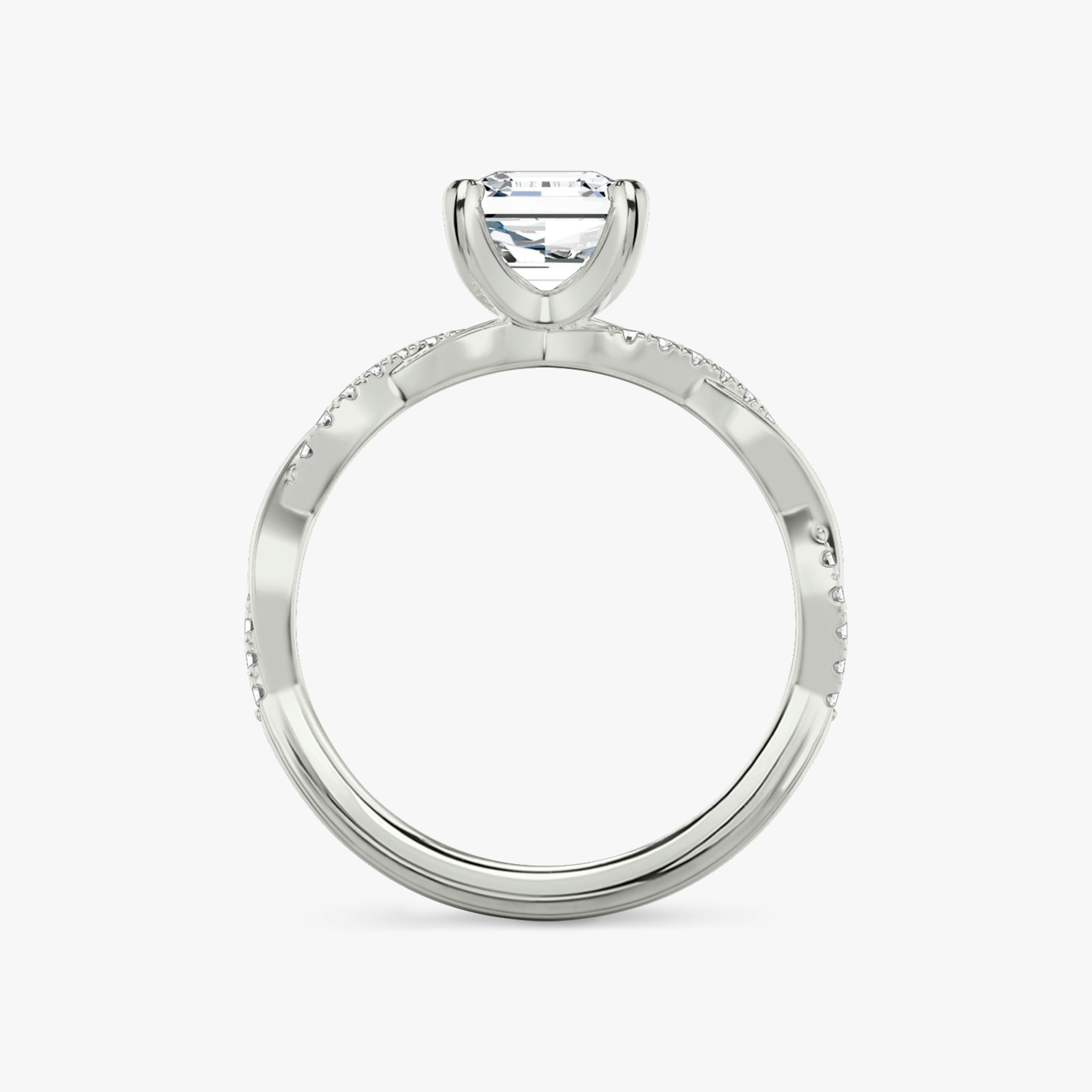 The Twisted Classic | Asscher | 18k | 18k White Gold | Band: Pavé | Diamond orientation: vertical | Carat weight: See full inventory