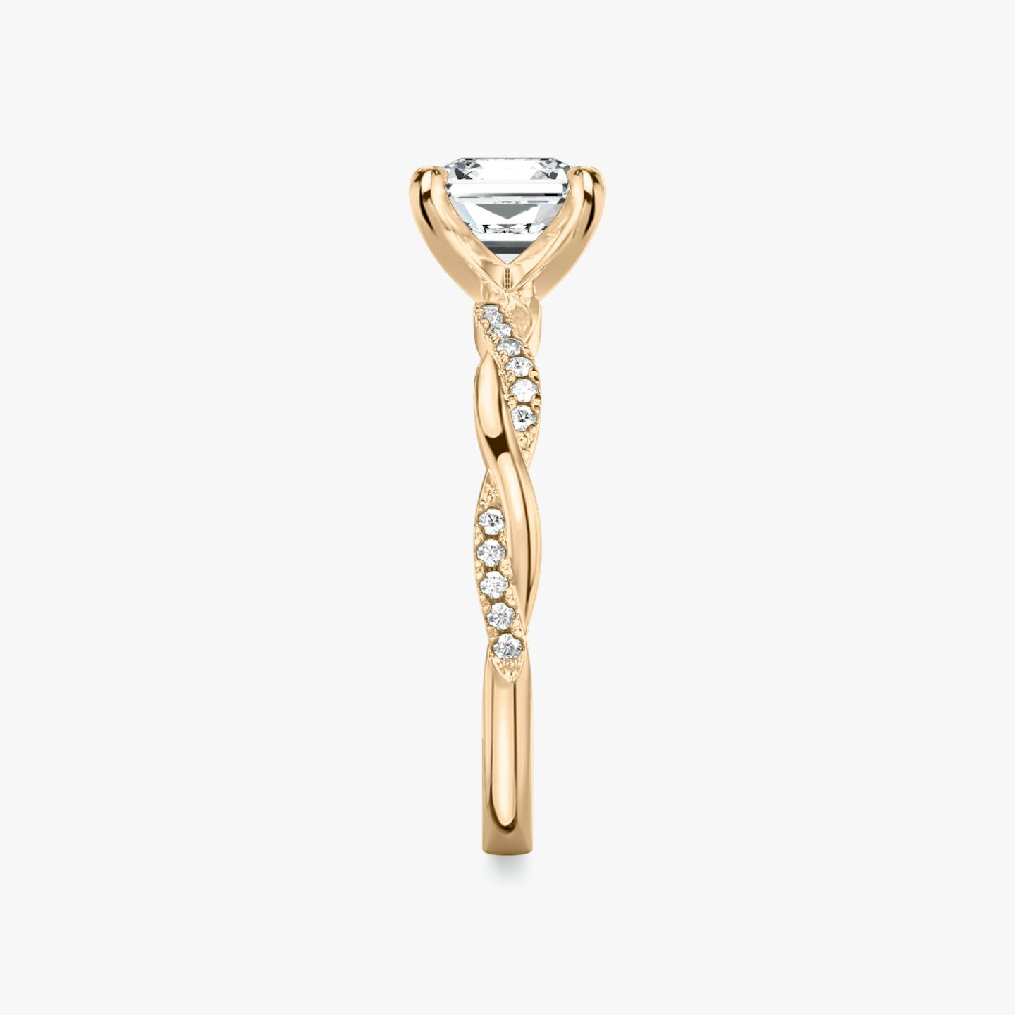 The Twisted Classic | Asscher | 14k | 14k Rose Gold | Band: Pavé | Diamond orientation: vertical | Carat weight: See full inventory