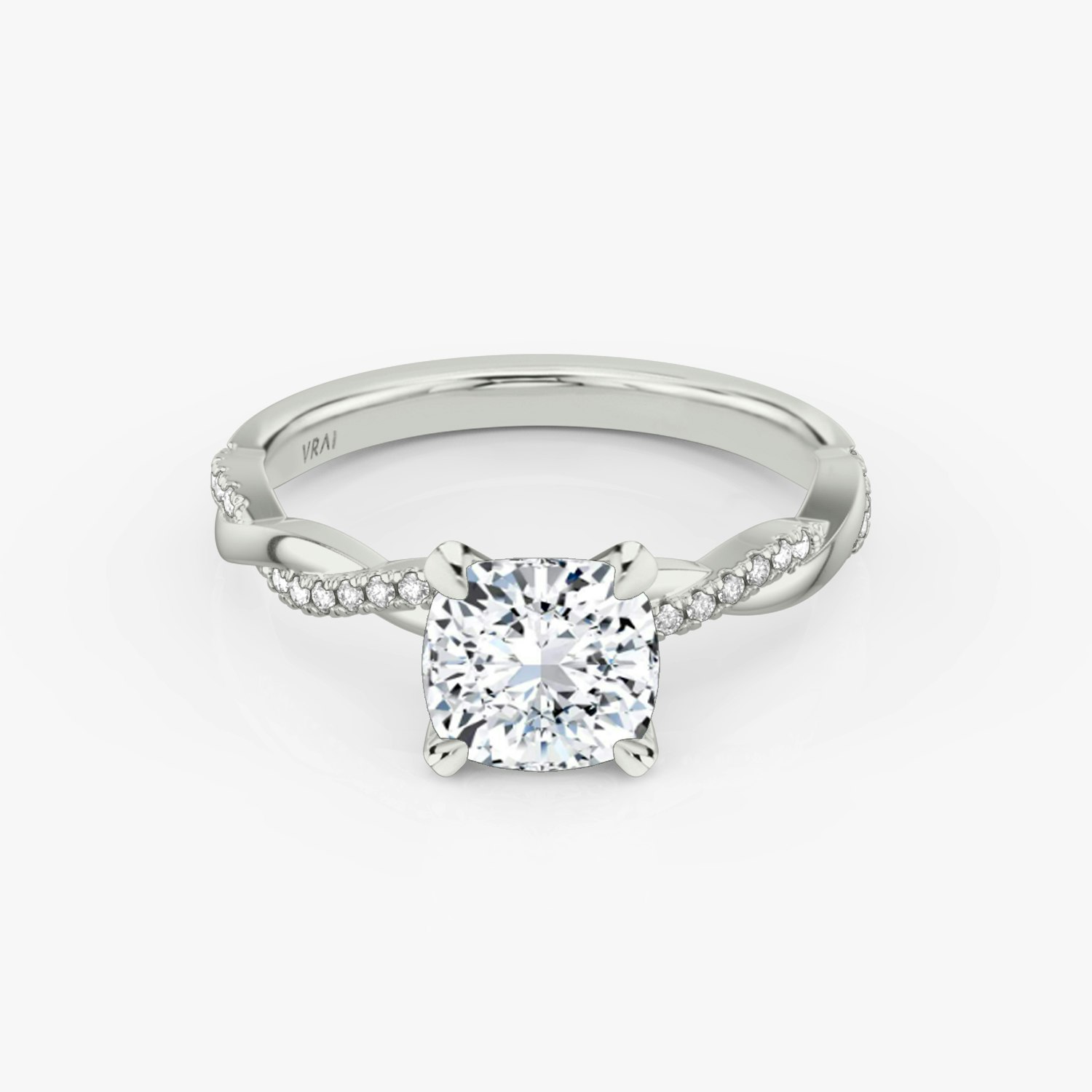 Twisted Classic Cushion Engagement Ring | Platinum