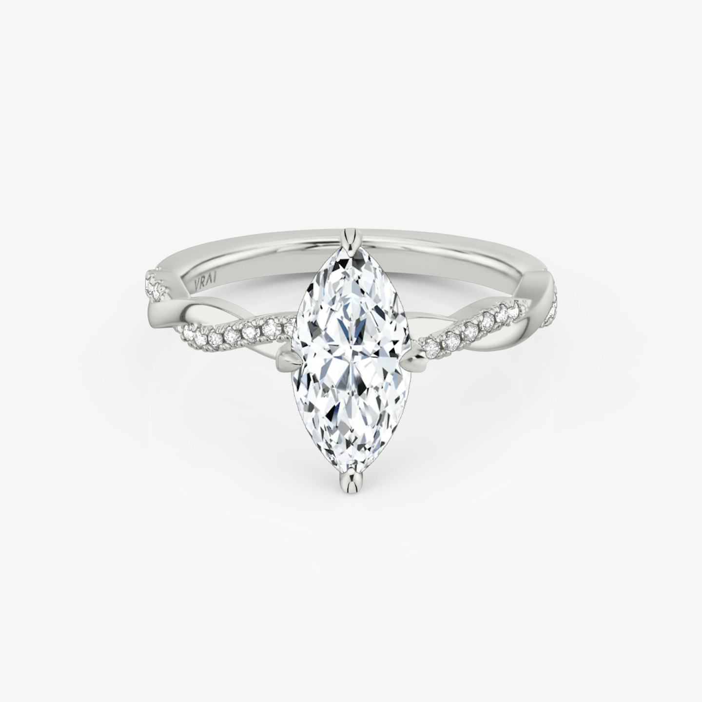 The Twisted Classic | Pavé Marquise | Platinum | Band: Pavé | Diamond orientation: vertical | Carat weight: See full inventory
