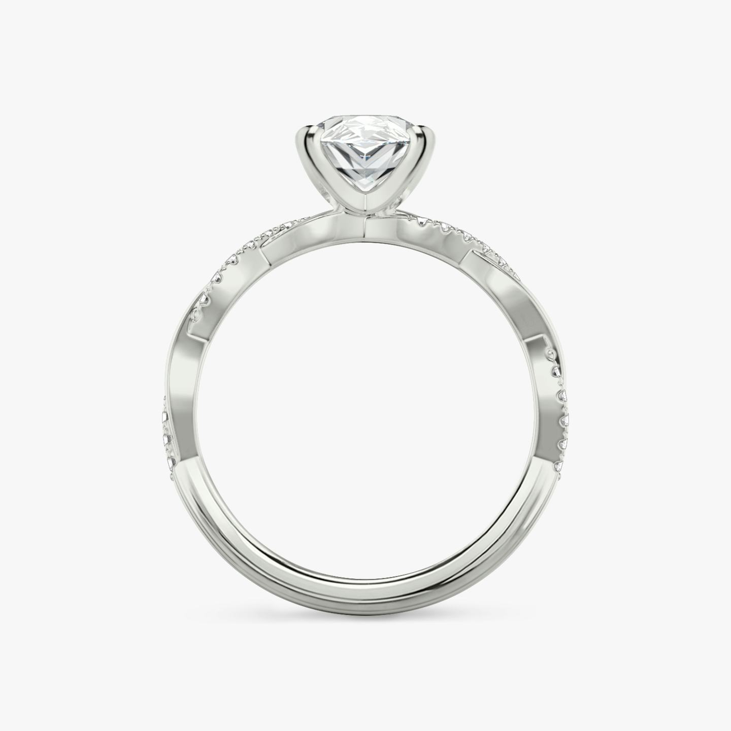 The Twisted Classic | Pear | 18k | 18k White Gold | Band: Pavé | Diamond orientation: vertical | Carat weight: See full inventory