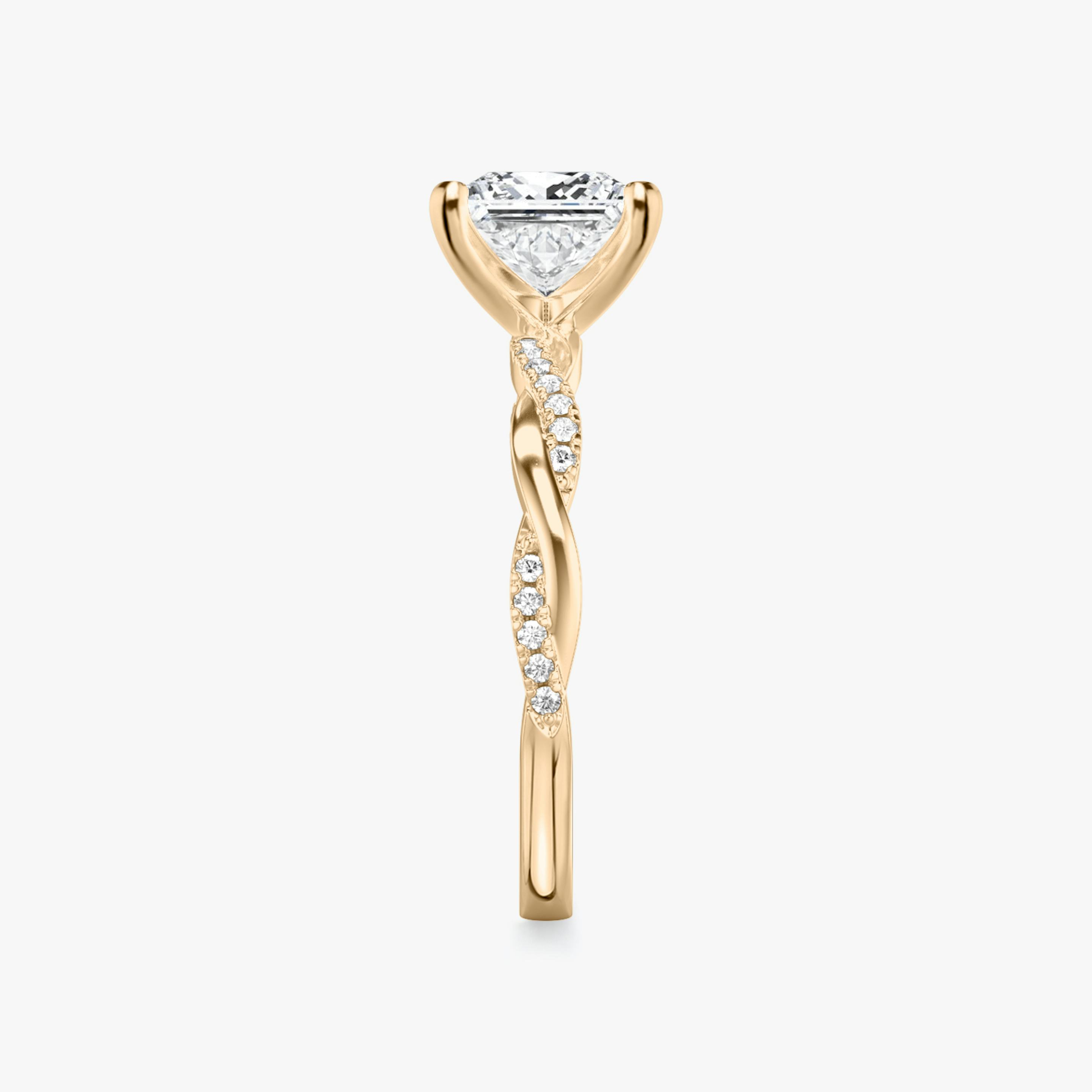 The Twisted Classic | Princess | 14k | 14k Rose Gold | Band: Pavé | Diamond orientation: vertical | Carat weight: See full inventory