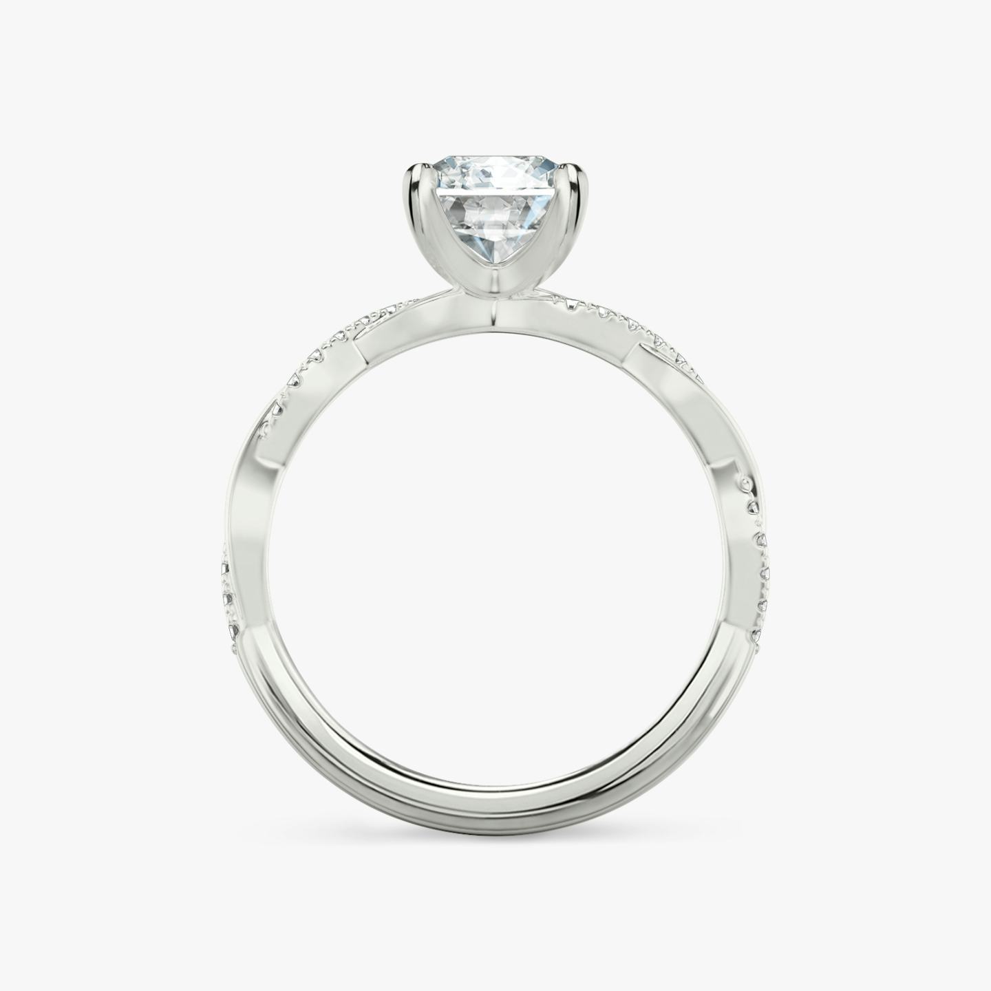 The Twisted Classic | Radiant | 18k | 18k White Gold | Band: Pavé | Diamond orientation: vertical | Carat weight: See full inventory