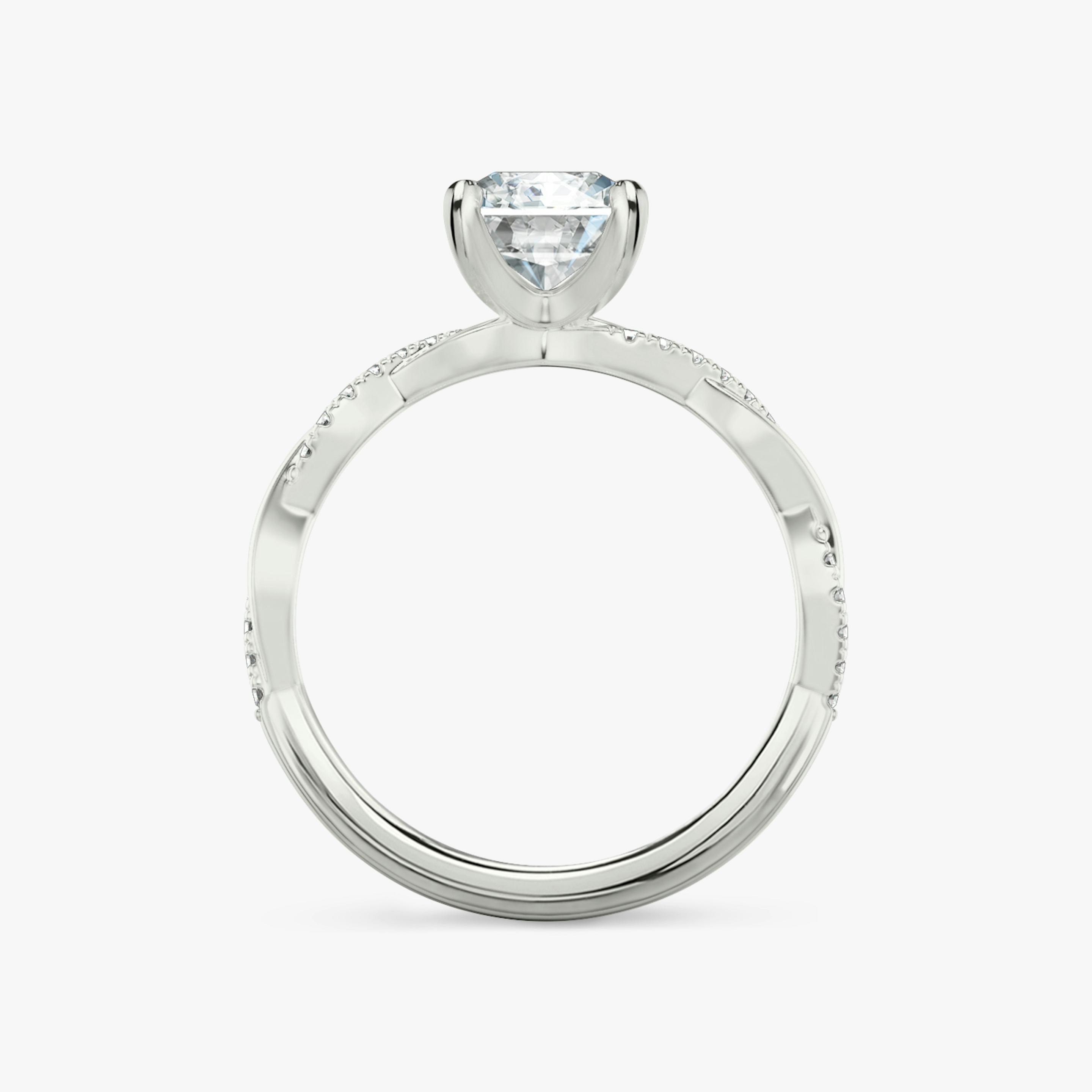 The Twisted Classic | Radiant | Platinum | Band: Pavé | Diamond orientation: vertical | Carat weight: See full inventory