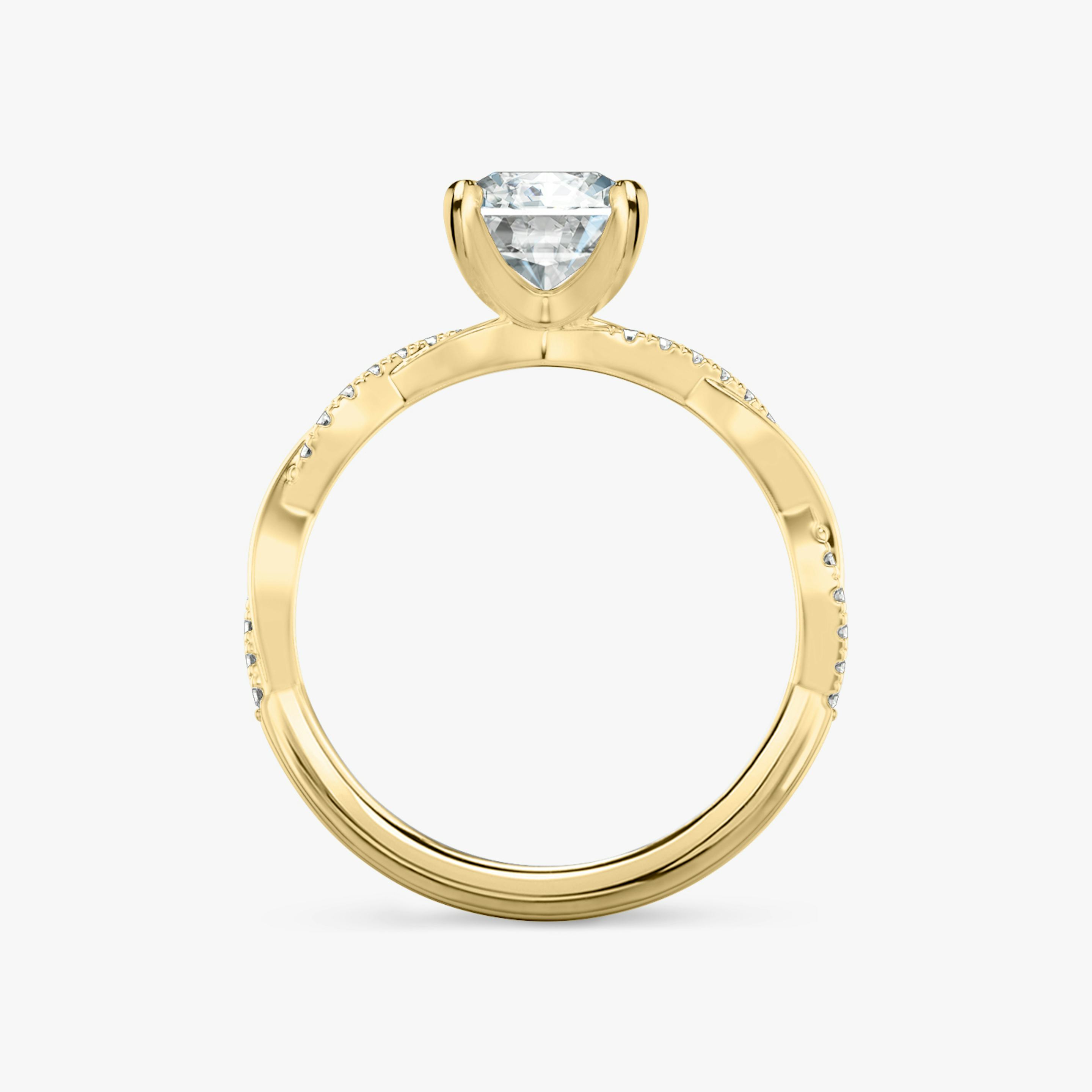 The Twisted Classic | Radiant | 18k | 18k Yellow Gold | Band: Pavé | Diamond orientation: vertical | Carat weight: See full inventory