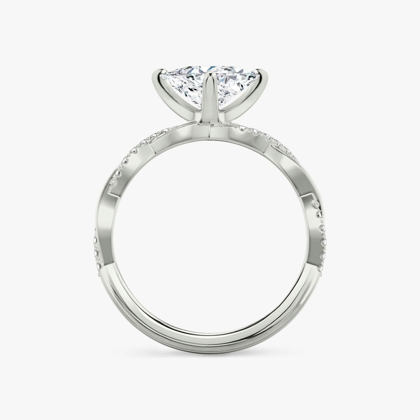 The Twisted Classic | Trillion | 18k | 18k White Gold | Band: Pavé | Diamond orientation: vertical | Carat weight: See full inventory