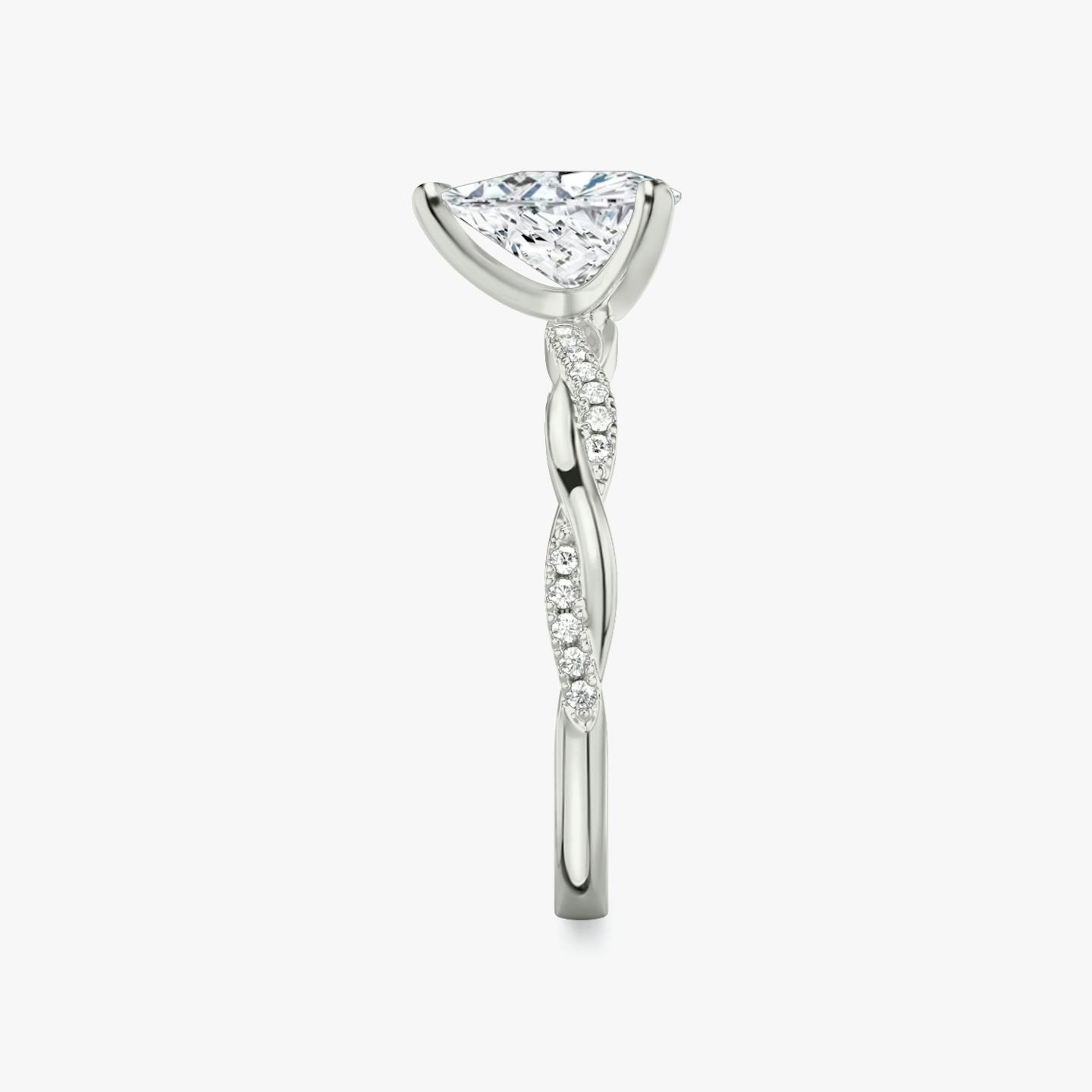 The Twisted Classic | Trillion | Platinum | Band: Pavé | Diamond orientation: vertical | Carat weight: See full inventory