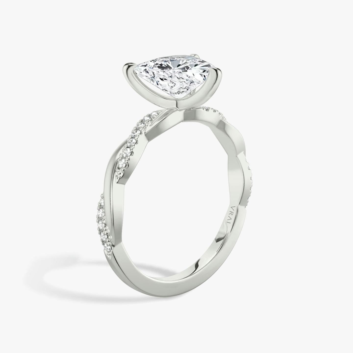 The Twisted Classic | Trillion | 18k | 18k White Gold | Band: Pavé | Diamond orientation: vertical | Carat weight: See full inventory